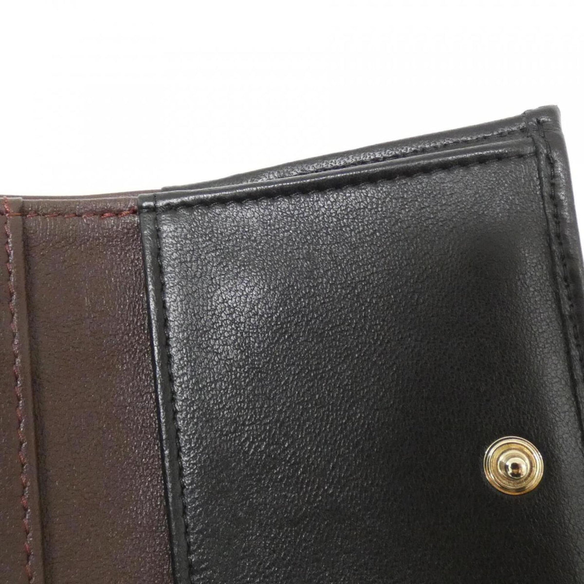 Chanel Black Bordeaux Leather Wallet (Tri-Fold) (Pre-Owned)