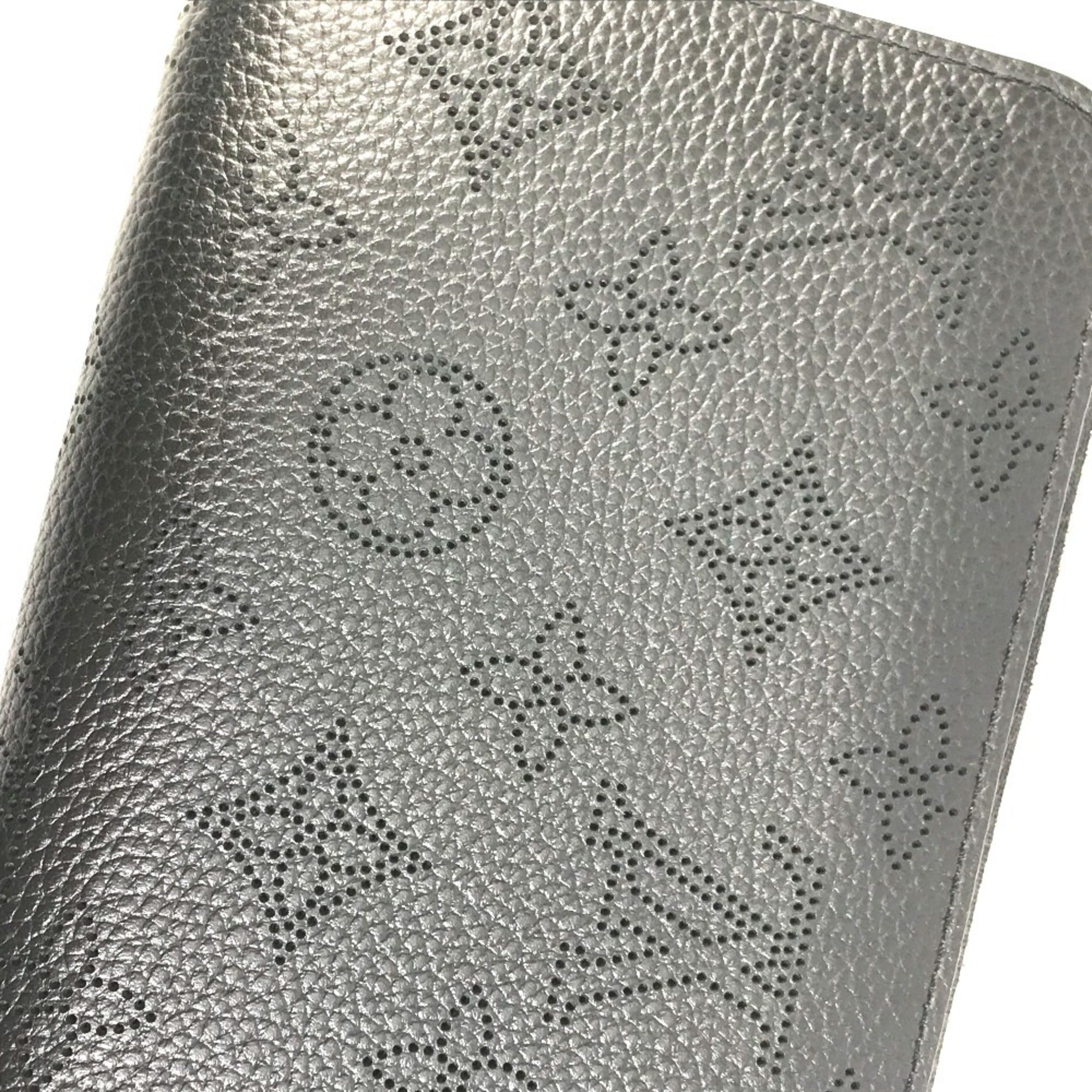 Louis Vuitton Black Mahina Leather Long Wallet (Bi-Fold) (Pre-Owned)