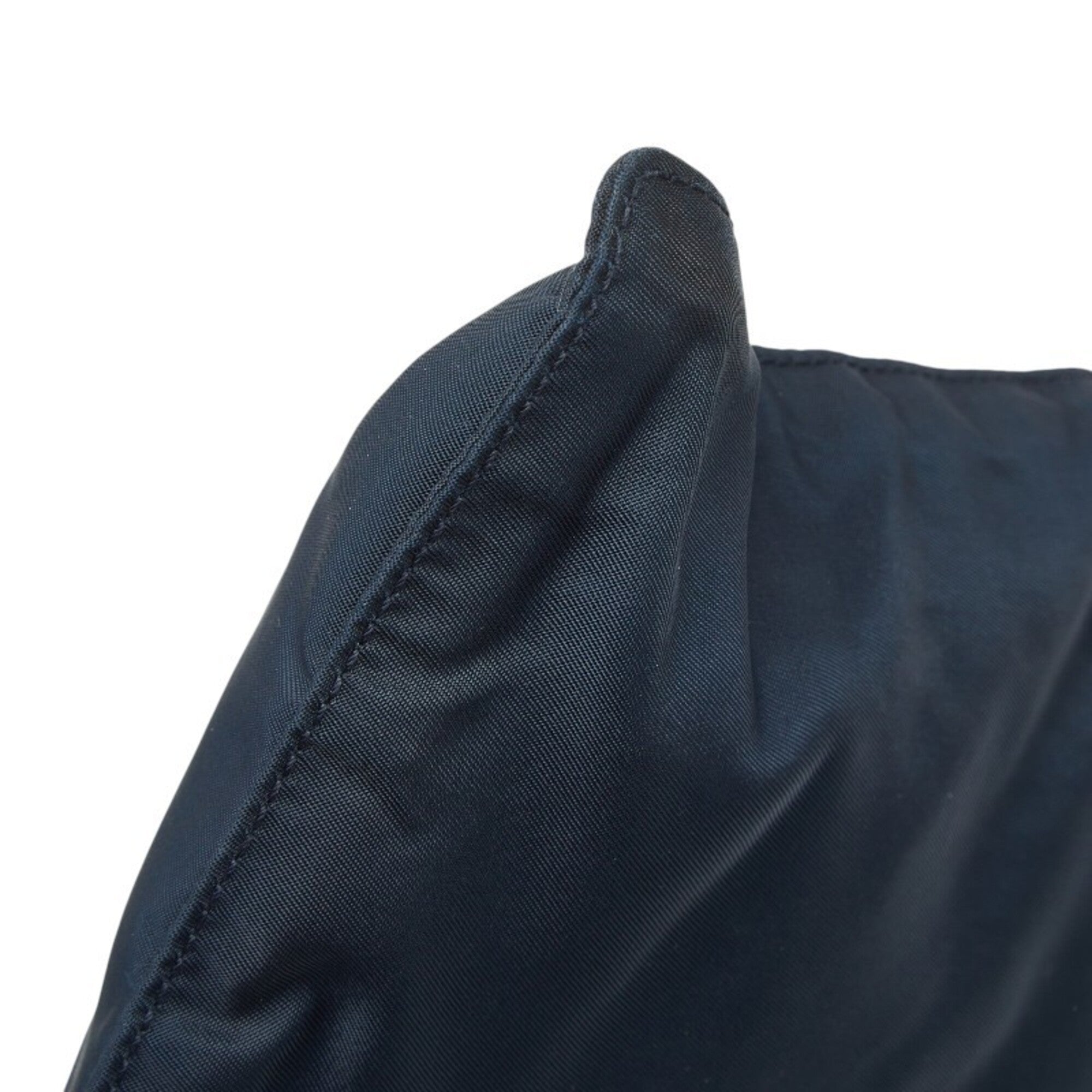Prada Navy Nylon Leather Shoulder Bag (Pre-Owned)