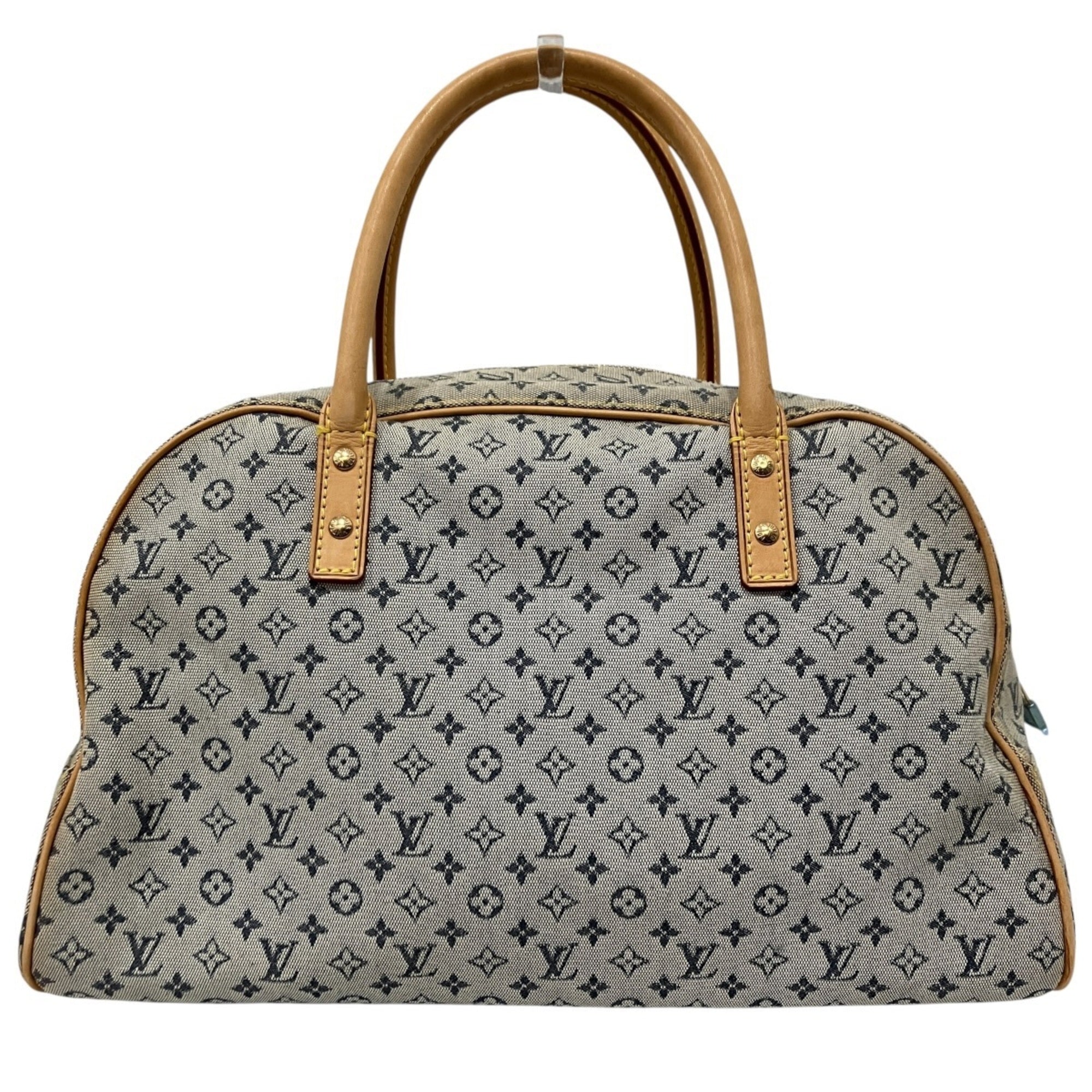 Louis Vuitton Beige Blue Gray Cotton Handbag (Pre-Owned)