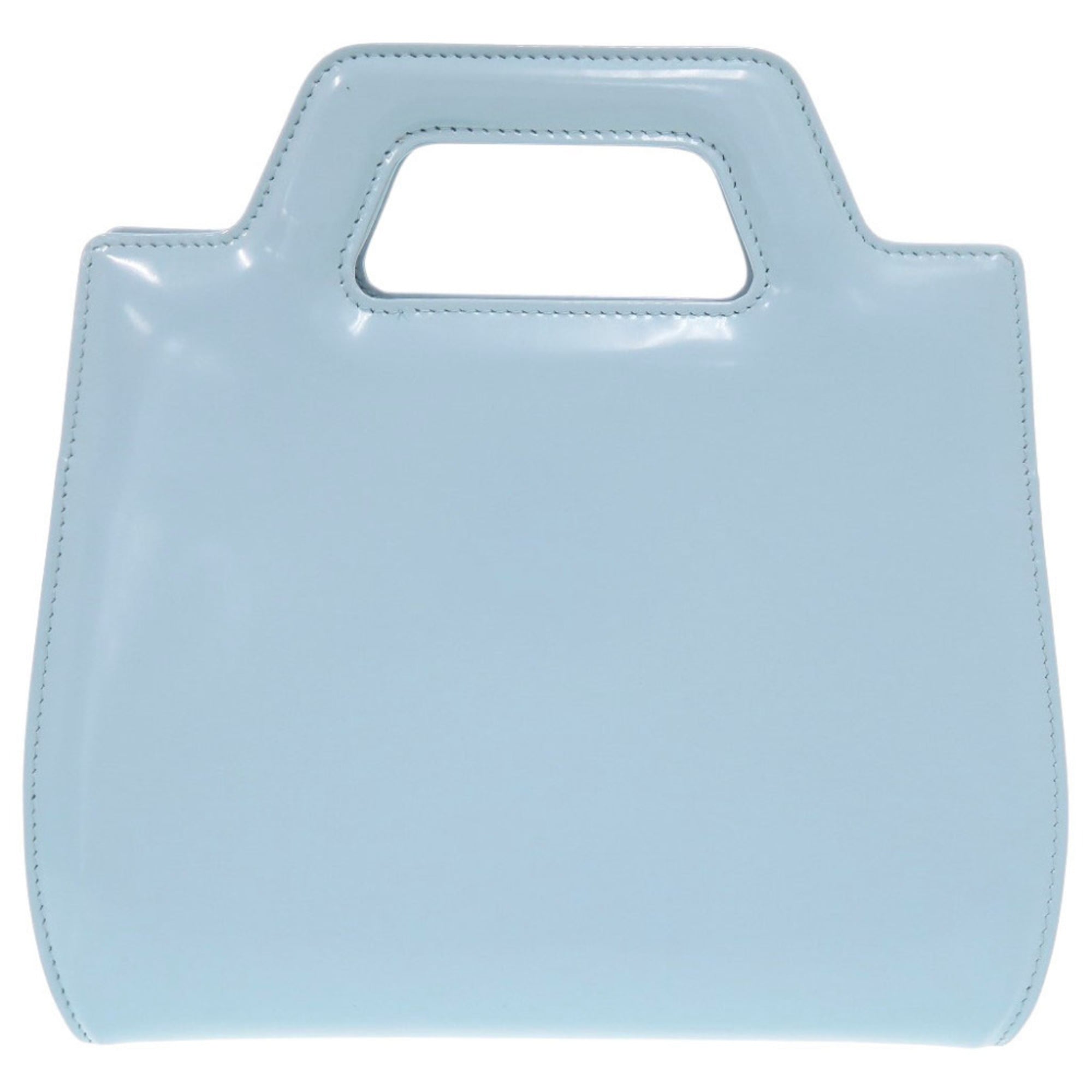 Salvatore Ferragamo Light Blue Patent Leather Handbag Shoulder Bag (Pre-Owned)