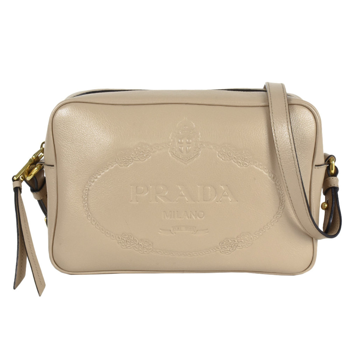 Prada Beige Leather Shoulder Bag (Pre-Owned)