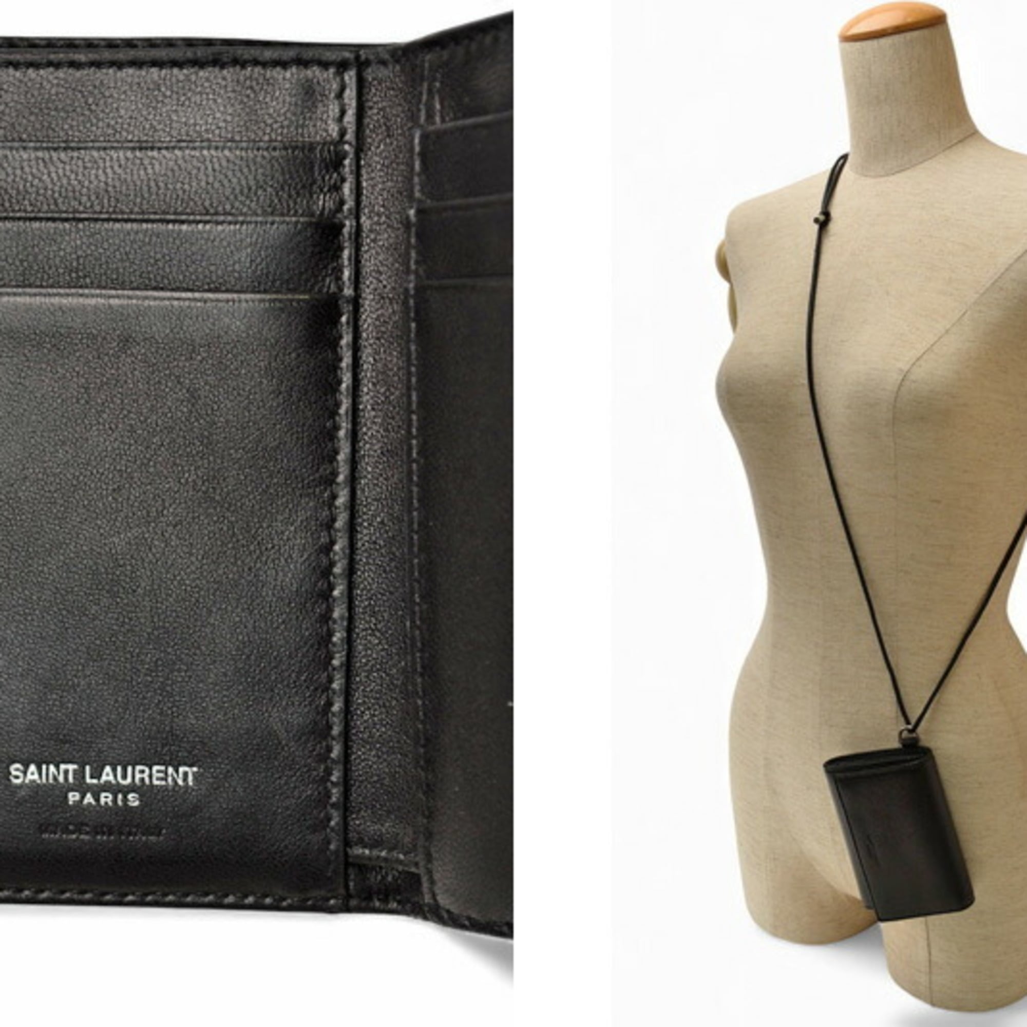 Saint Laurent Black Leather Wallet (Tri-Fold) (Pre-Owned)