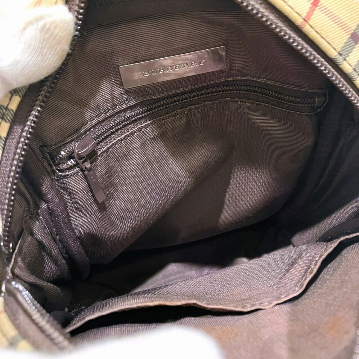 Burberry Brown Canvas Leather Shoulder Bag (Pre-Owned)