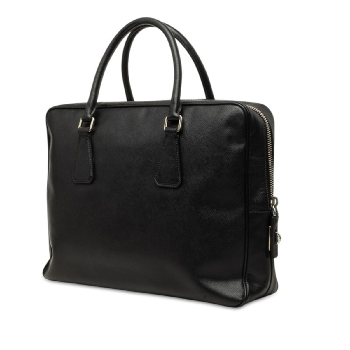 Prada Black Leather Briefcase Handbag (Pre-Owned)
