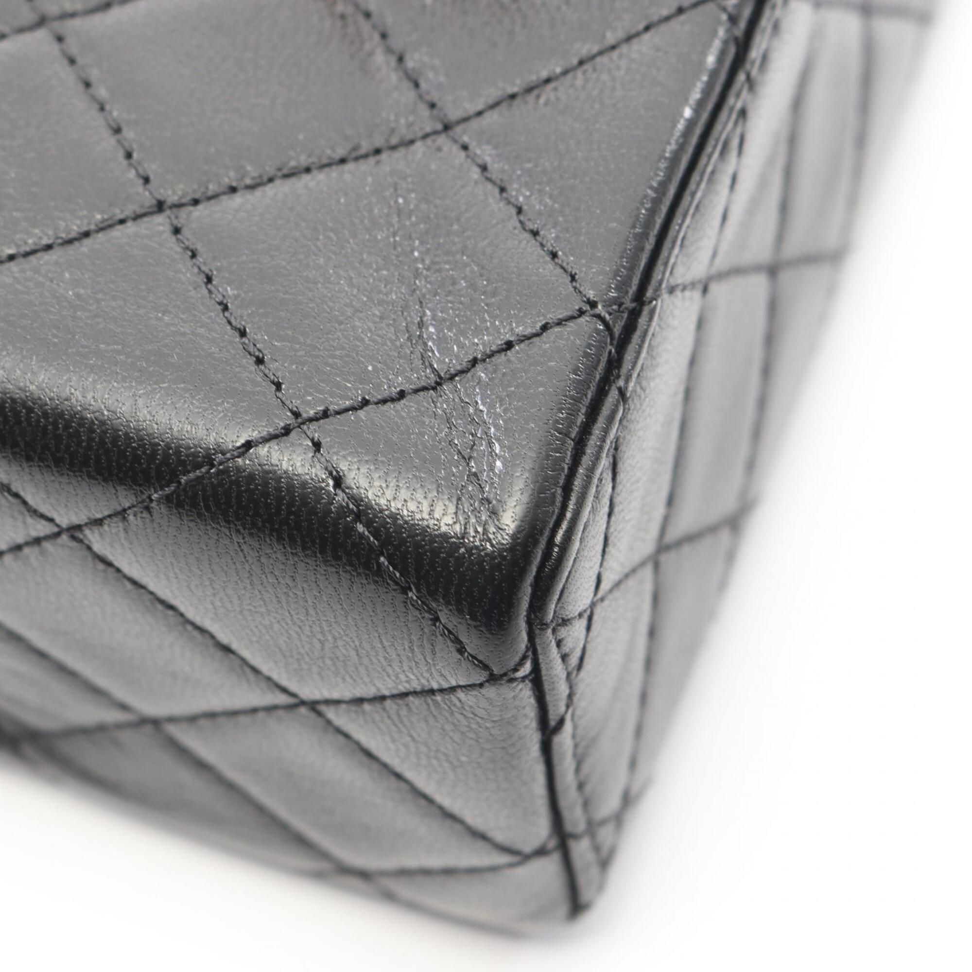 Chanel Matelasse Black Leather Handbag Shoulder Bag (Pre-Owned)