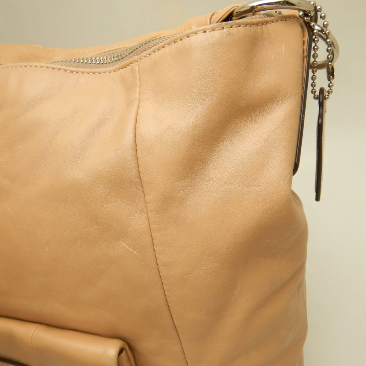 Coach Kristin Beige Leather Shoulder Bag (Pre-Owned)