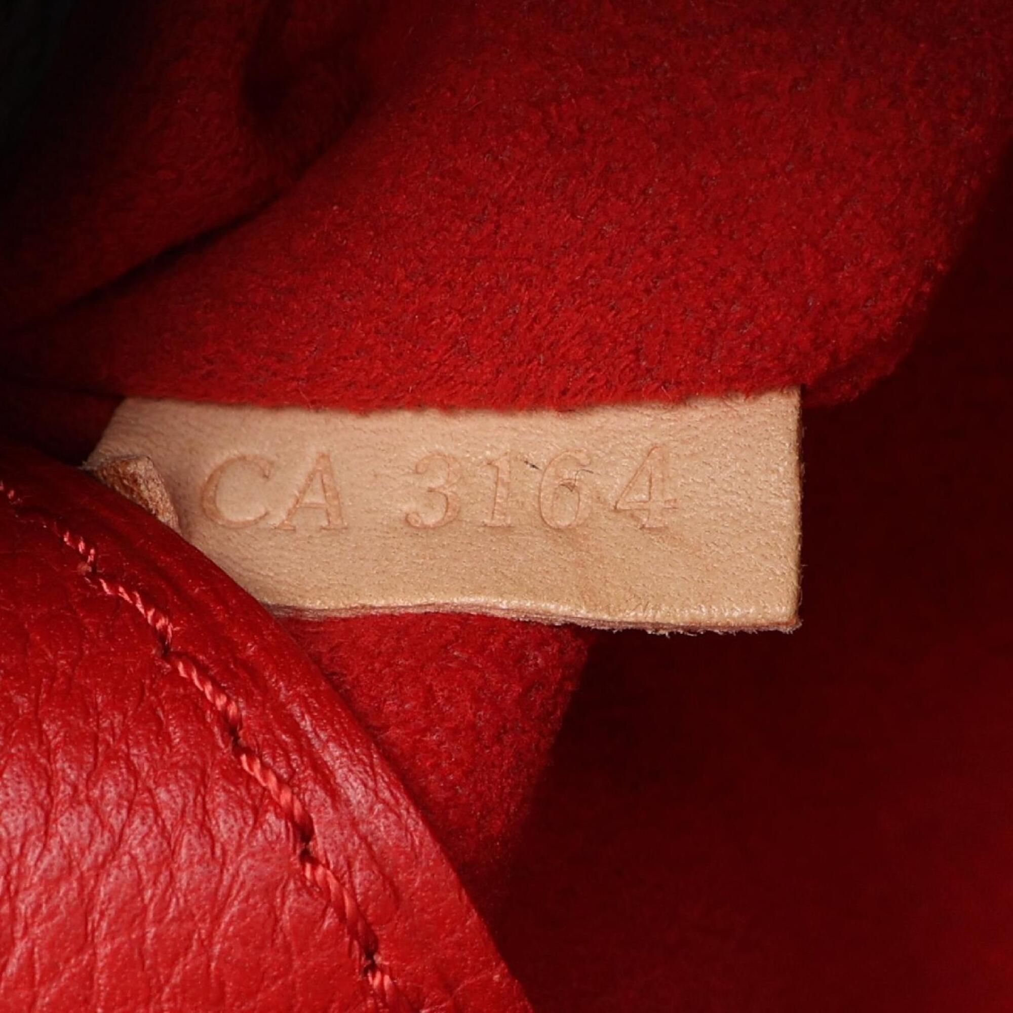 Louis Vuitton Brown Monogram Red Color Coated Canvas Handbag (Pre-Owned)