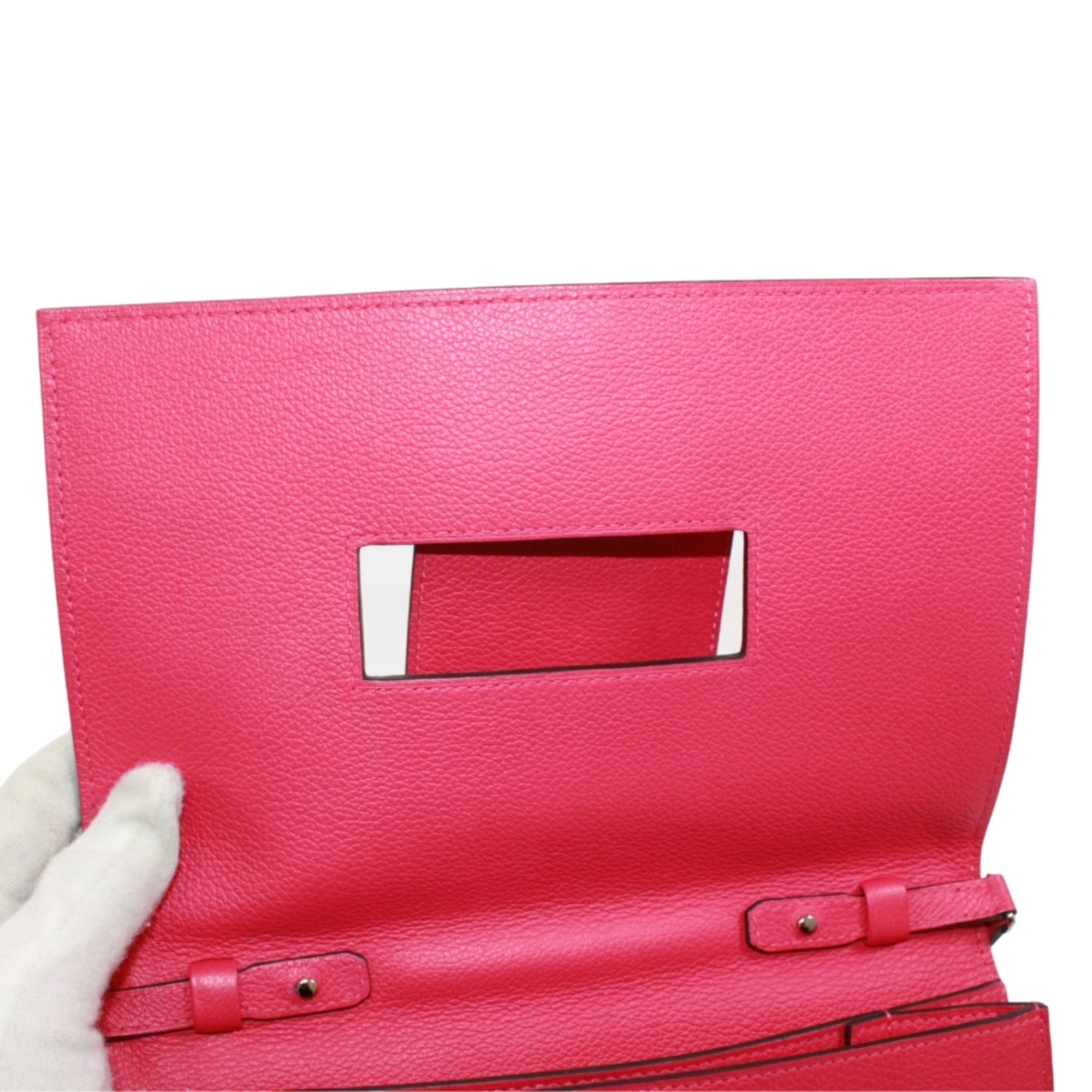Hermes Blue Brown Pink Togo Leather Shoulder Bag (Pre-Owned)