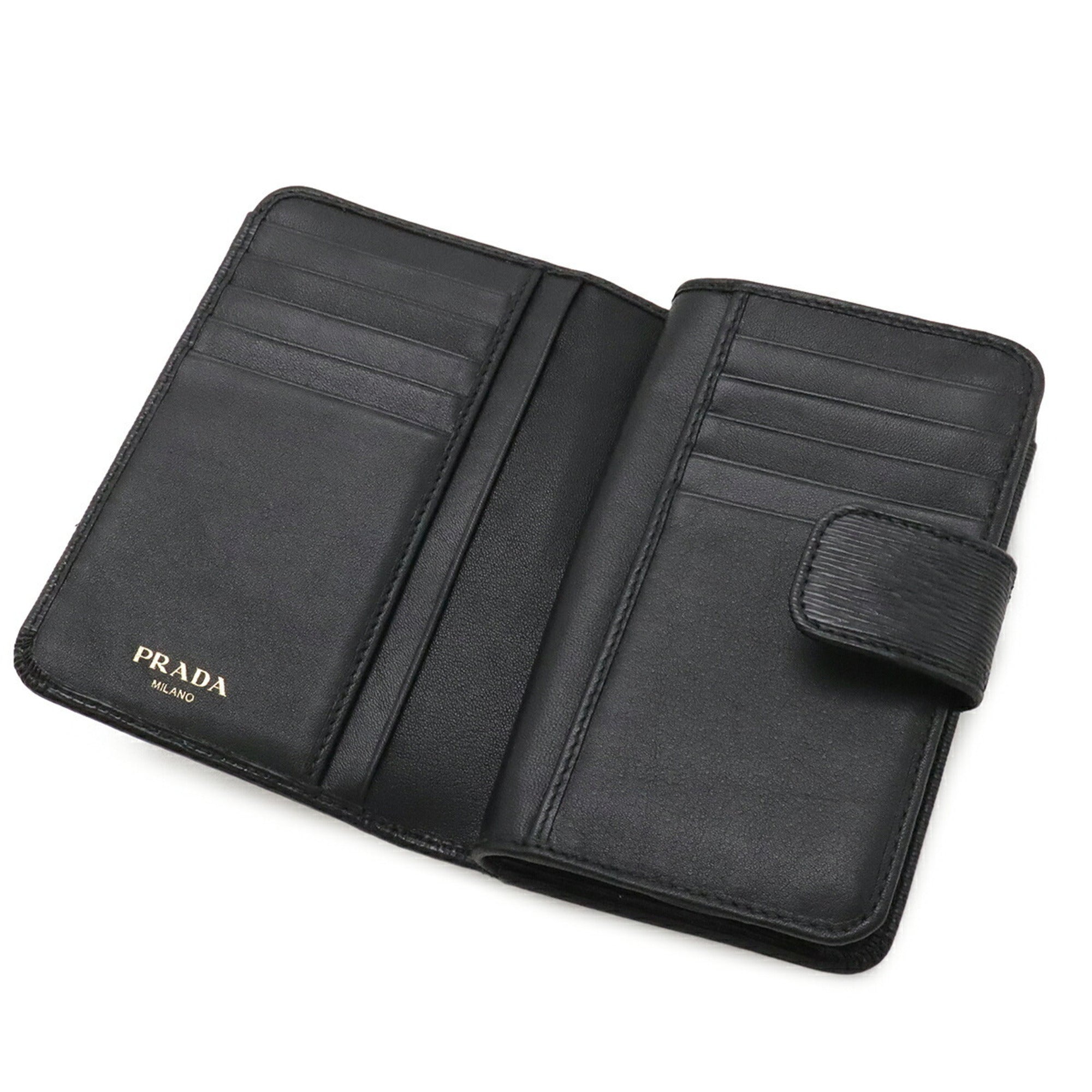 Prada Black Nero Leather Wallet (Bi-Fold) (Pre-Owned)