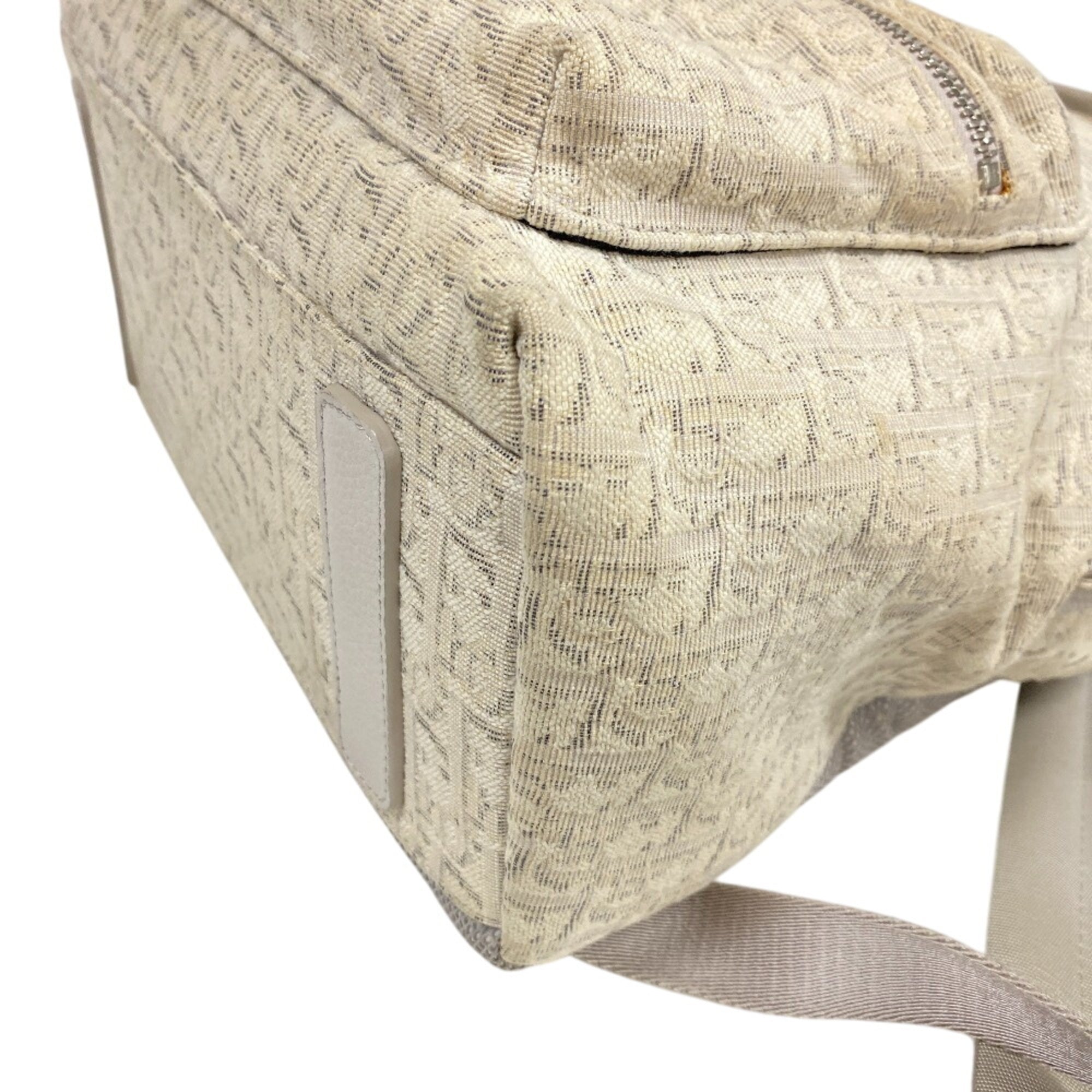 Christian Dior Trotter White Canvas Backpack (Pre-Owned)