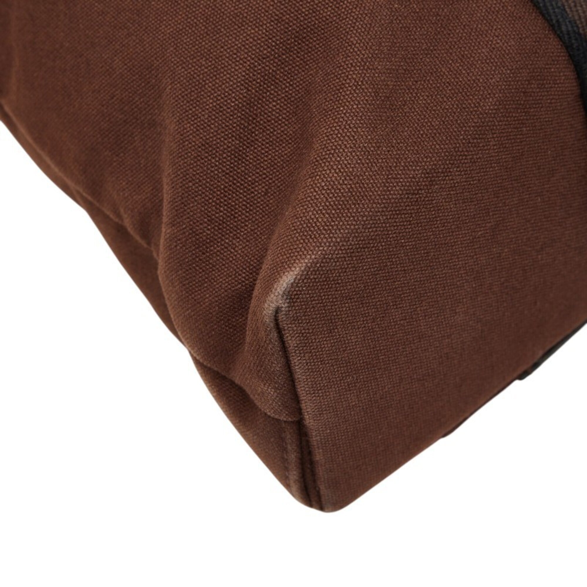 Hermes Brown Canvas Handbag Tote Bag (Pre-Owned)