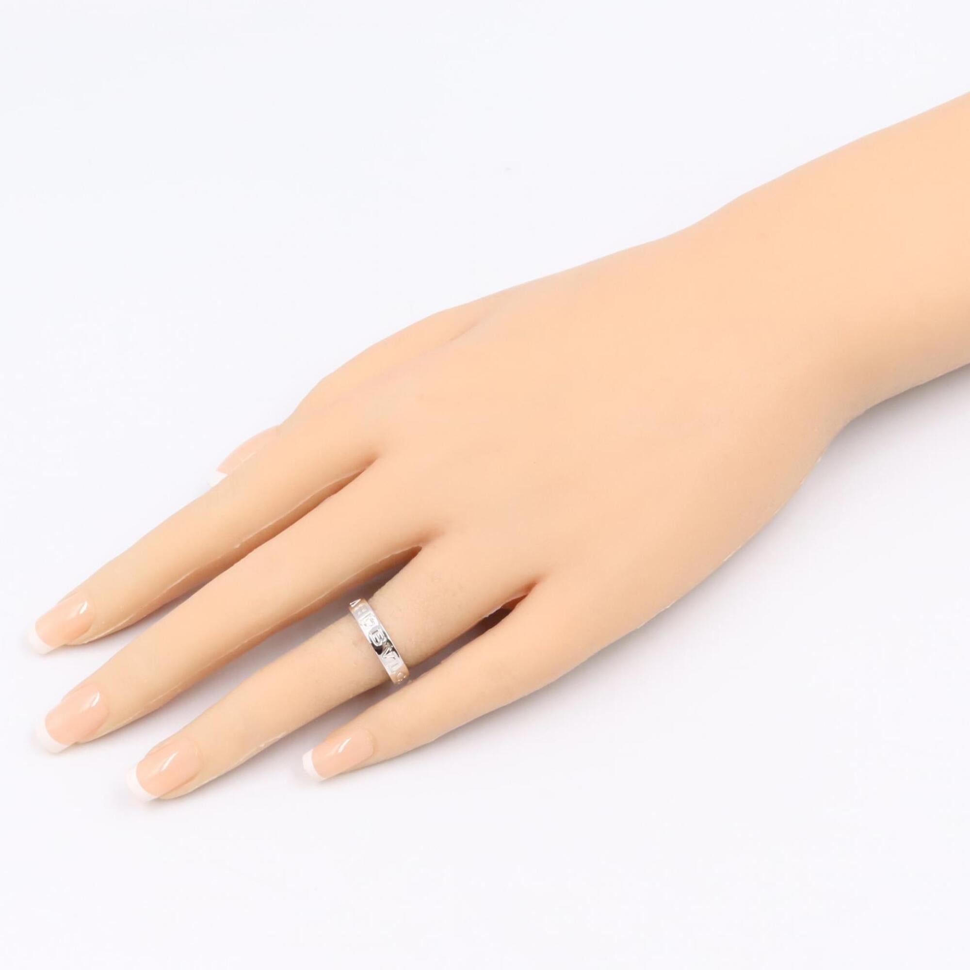 Bvlgari Silver Clear White Gold (18K) Band Ring (Pre-Owned)