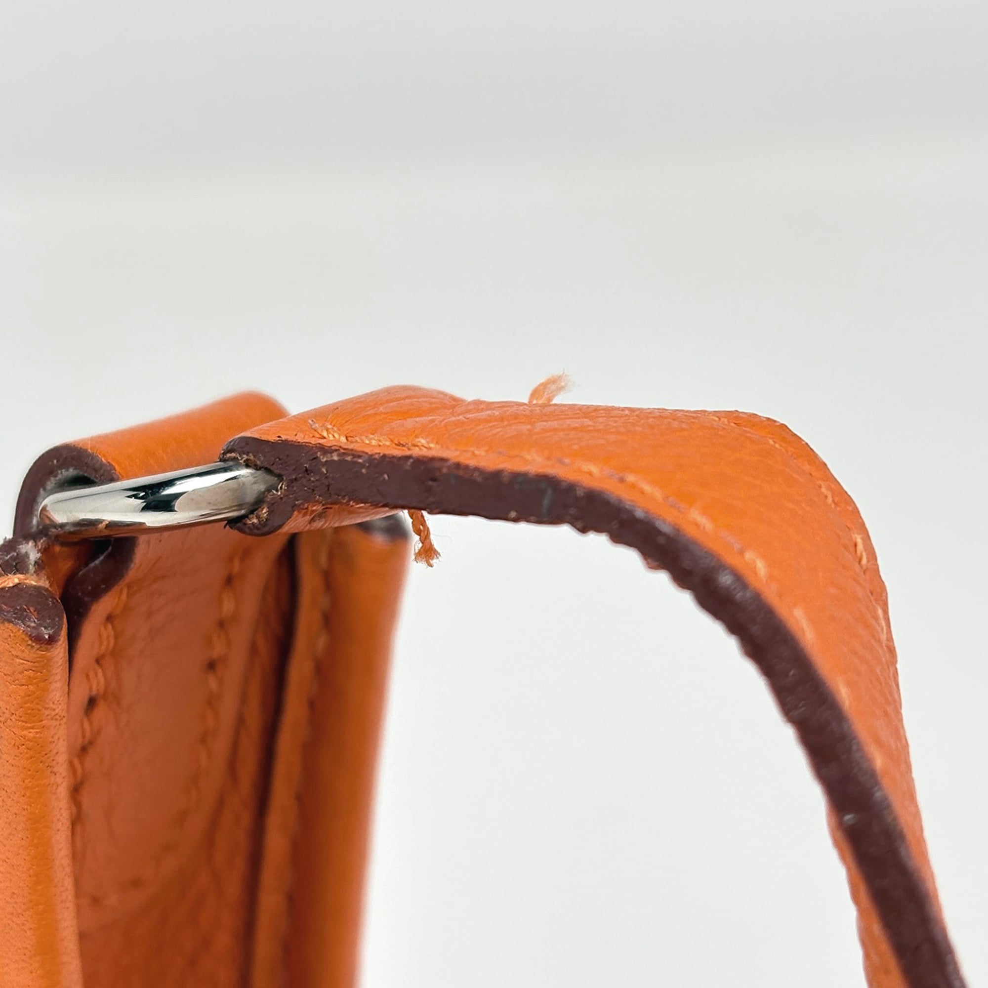 Hermes Evelyne Orange Taurillon Clemence Leather Pochette Shoulder Bag (Pre-Owned)
