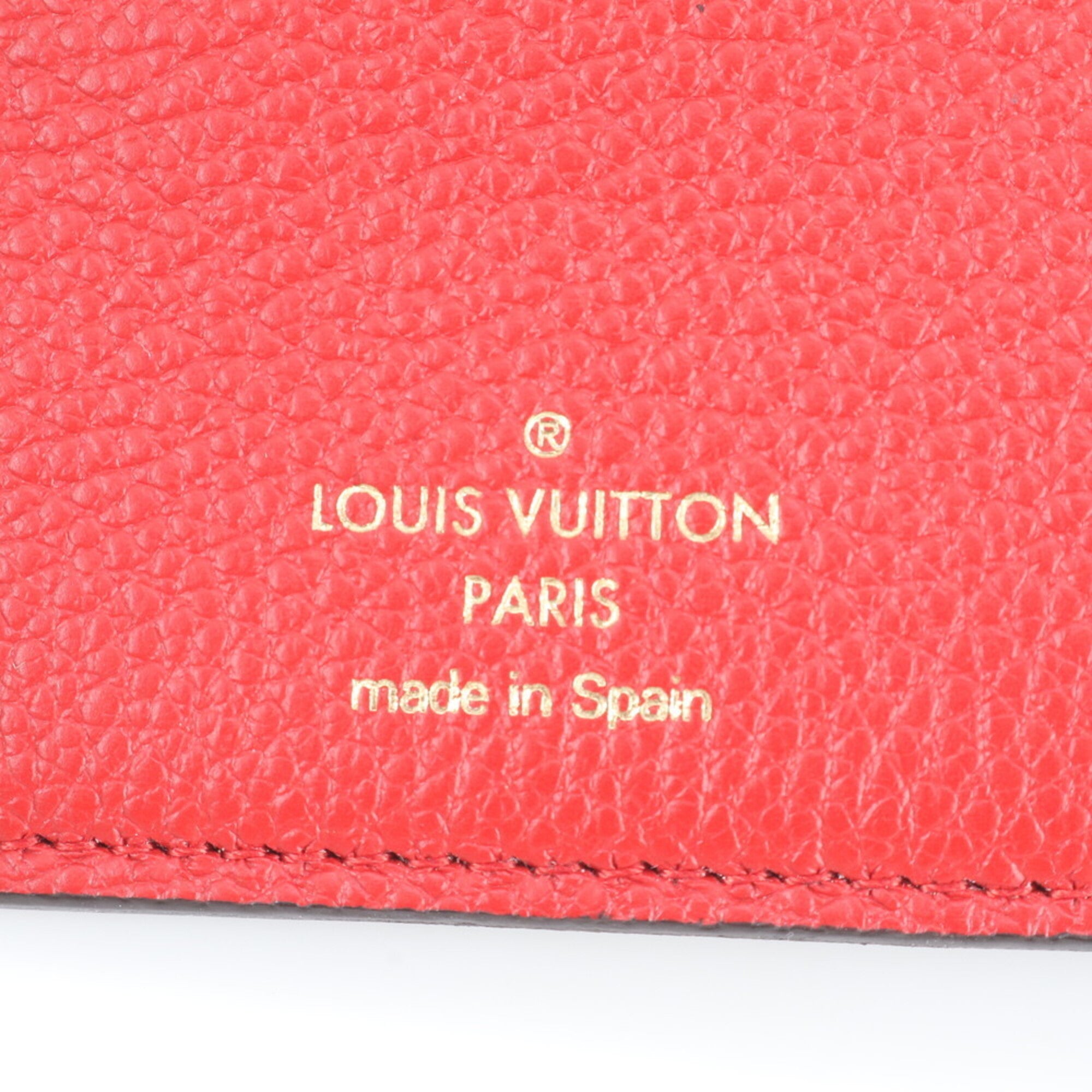 Louis Vuitton Cerise Leather Coated Canvas Wallet (Bi-Fold) (Pre-Owned)
