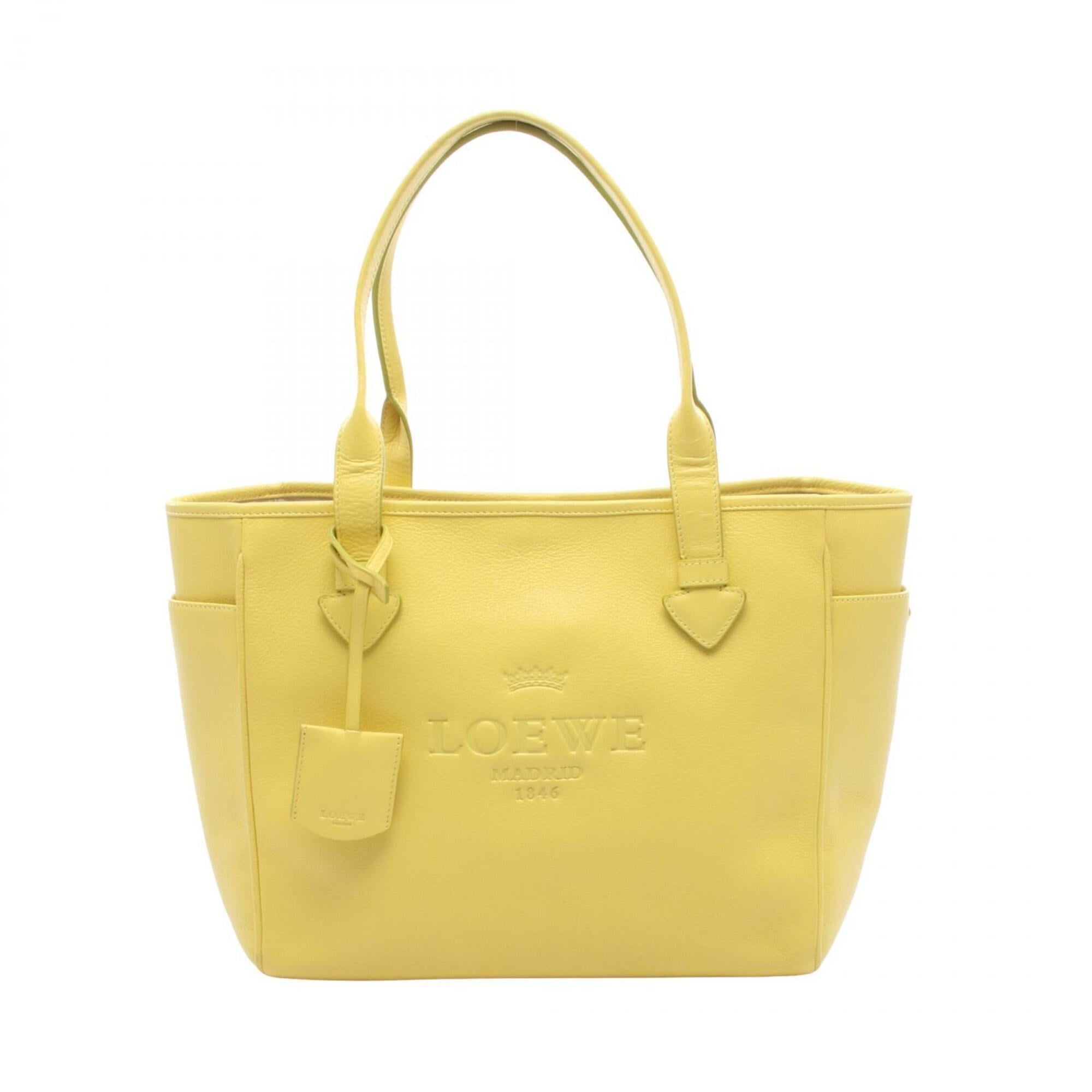 Loewe Yellow Leather Handbag Tote Bag (Pre-Owned)