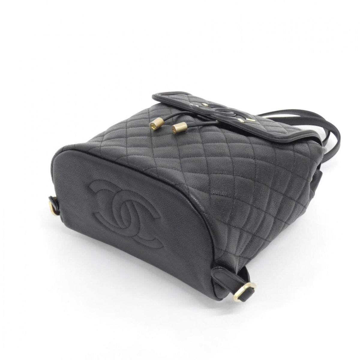 Chanel Black Grained Calfskin Backpack (Pre-Owned)