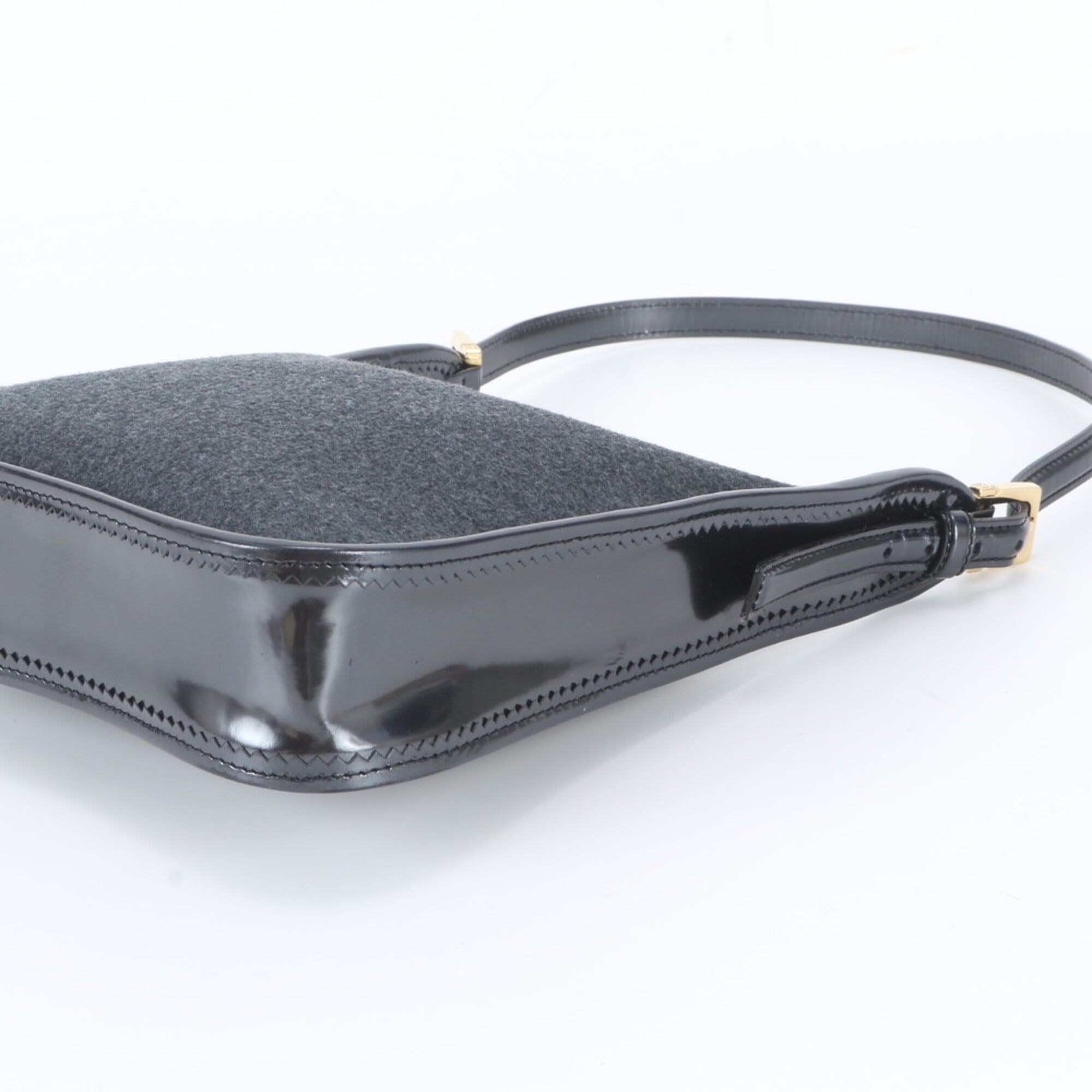 Loewe Black Gray Leather Handbag Shoulder Bag (Pre-Owned)