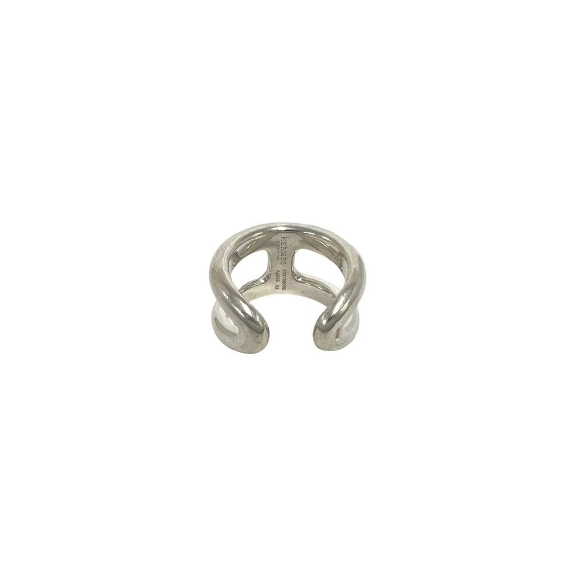 Hermes Silver Silver 925 Band Ring (Pre-Owned)