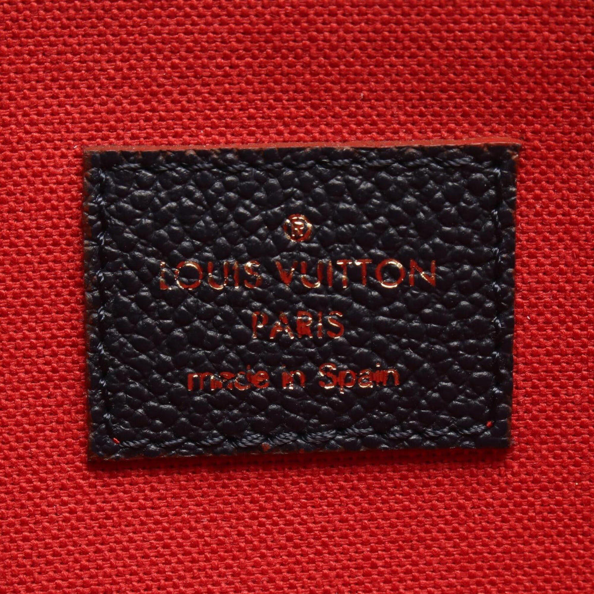 Louis Vuitton Navy Red Color Leather Handbag Pochette Shoulder Bag (Pre-Owned)