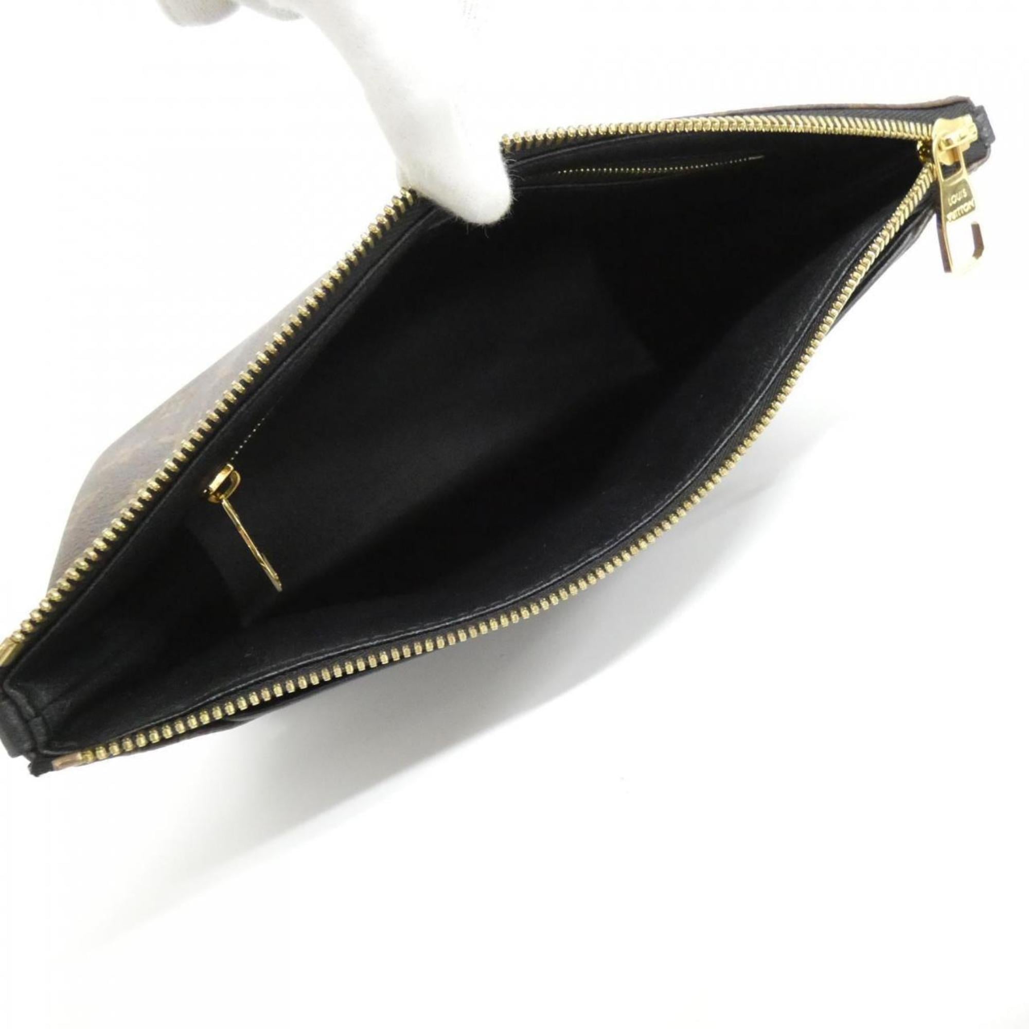 Louis Vuitton Brown Coated Canvas Handbag Pouch (Pre-Owned)