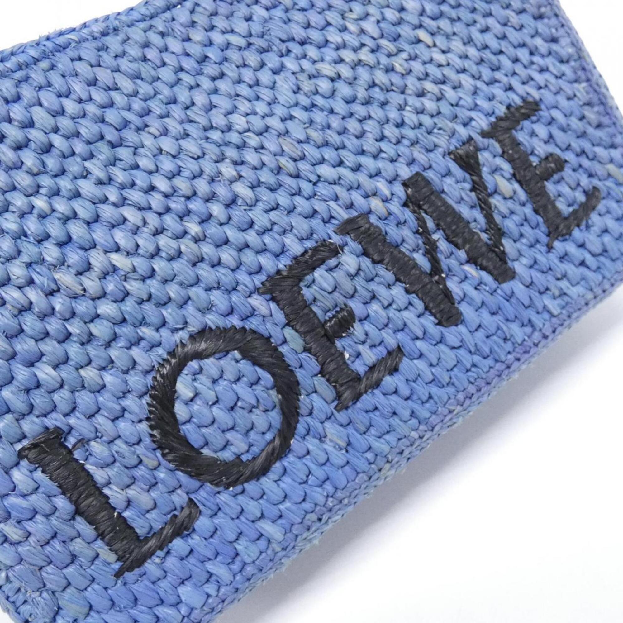 Loewe Light Blue Raffia Tote Bag (Pre-Owned)