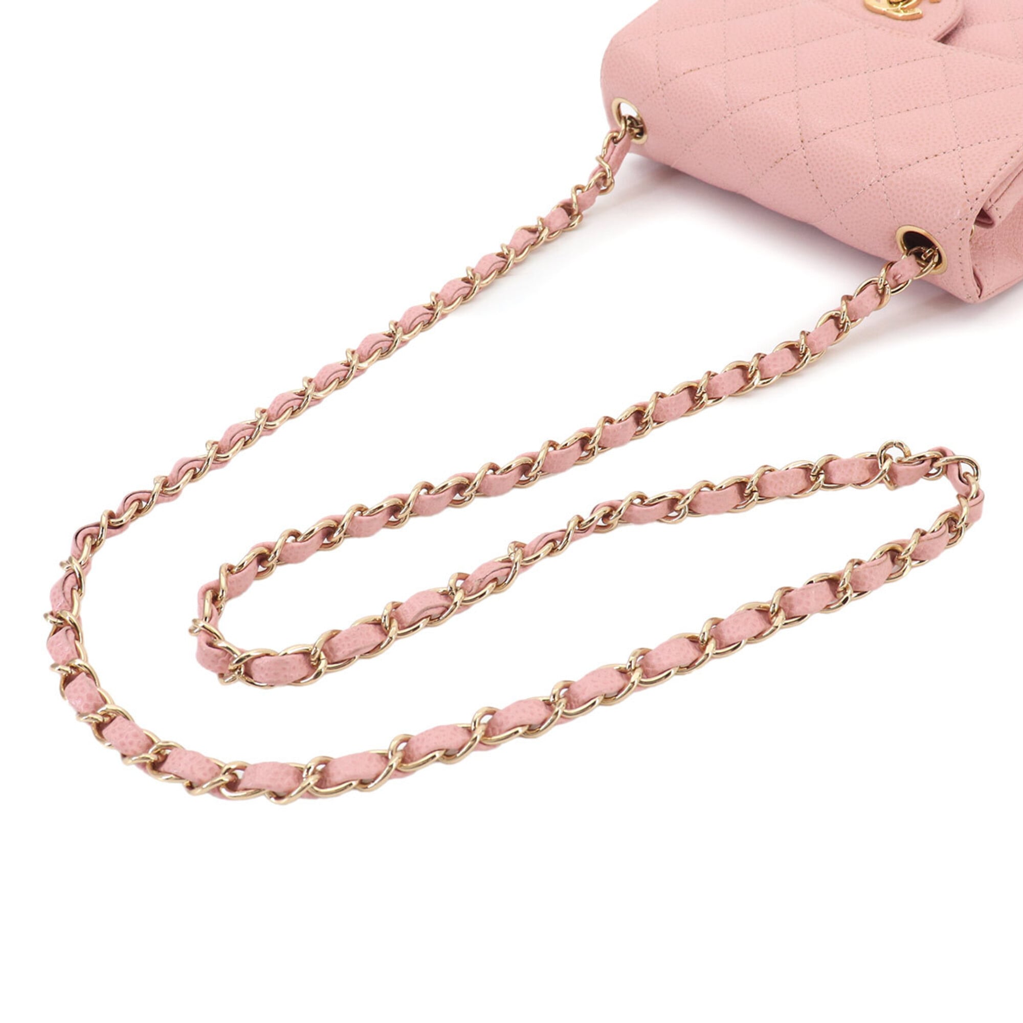 Chanel Pink Grained Calfskin Shoulder Bag (Pre-Owned)