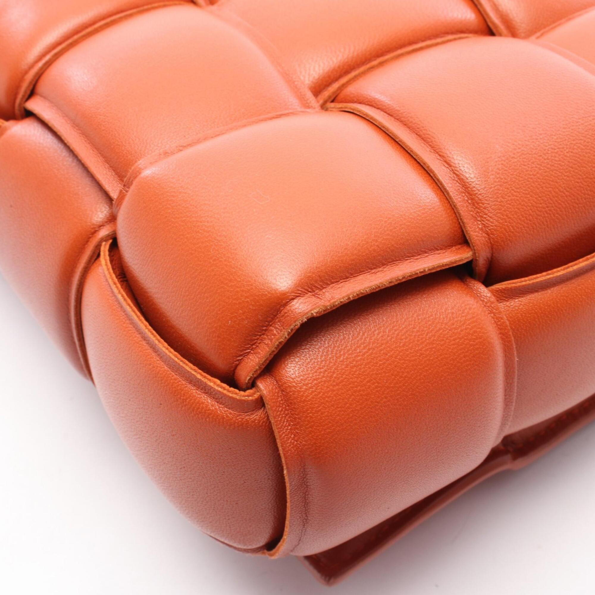 Bottega Veneta Orange Leather Handbag Shoulder Bag (Pre-Owned)