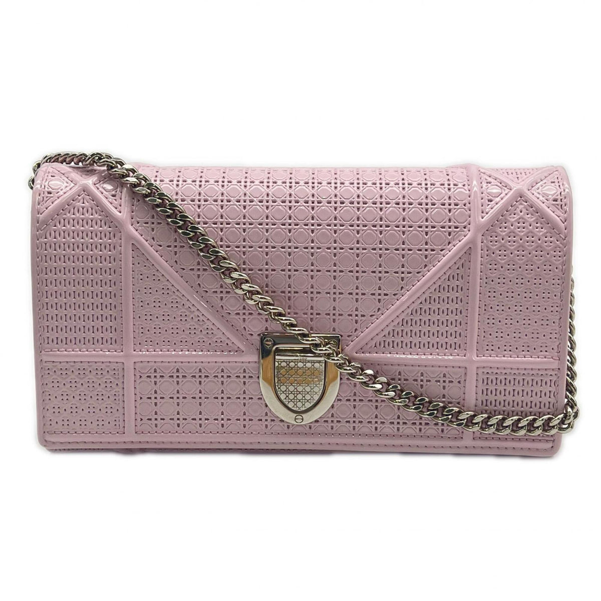 Christian Dior Pink Leather Chain/Shoulder Wallet (Pre-Owned)