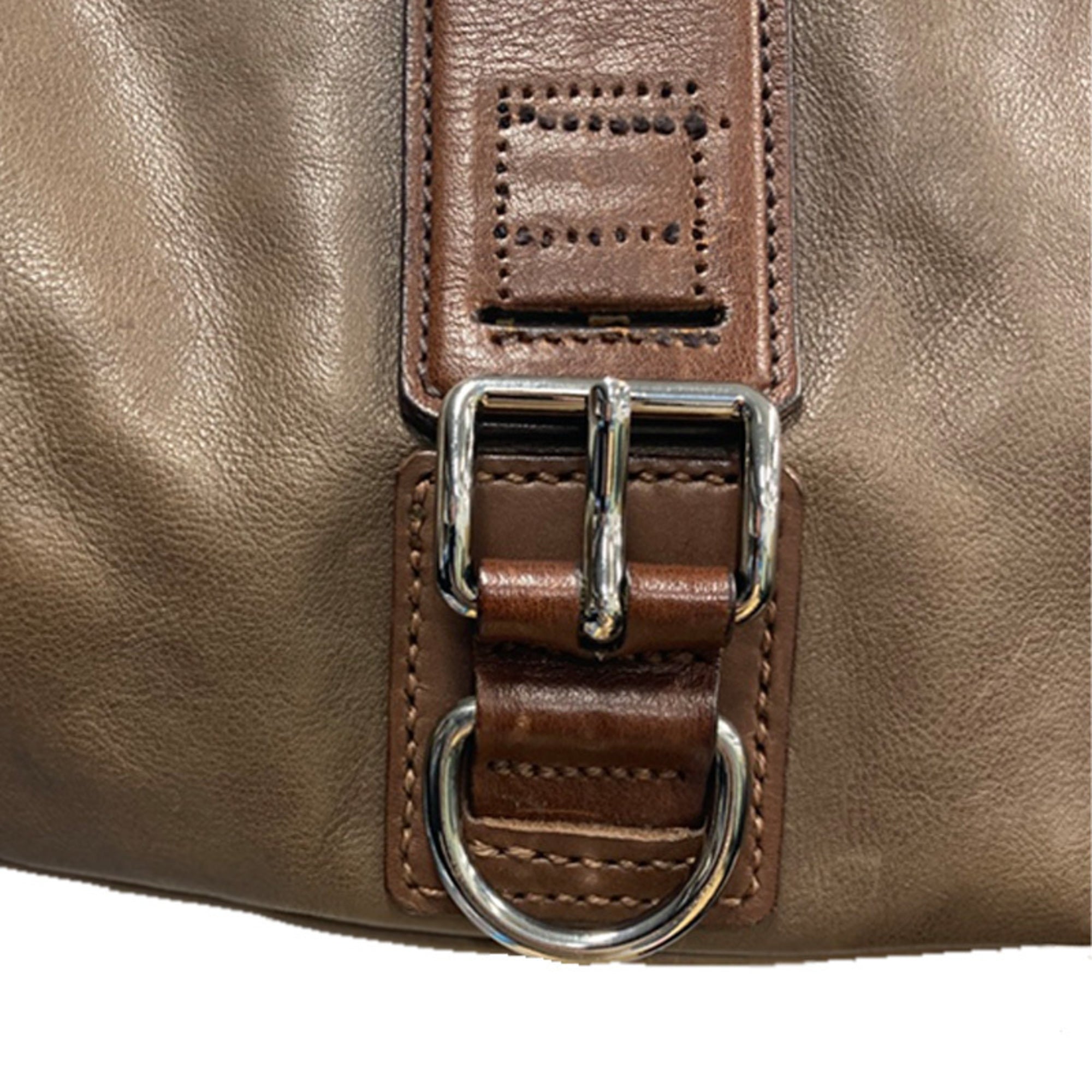 Prada Brown Leather Shoulder Bag (Pre-Owned)