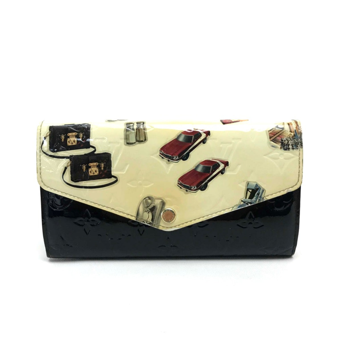 Louis Vuitton White Leather Long Wallet (Bi-Fold) (Pre-Owned)