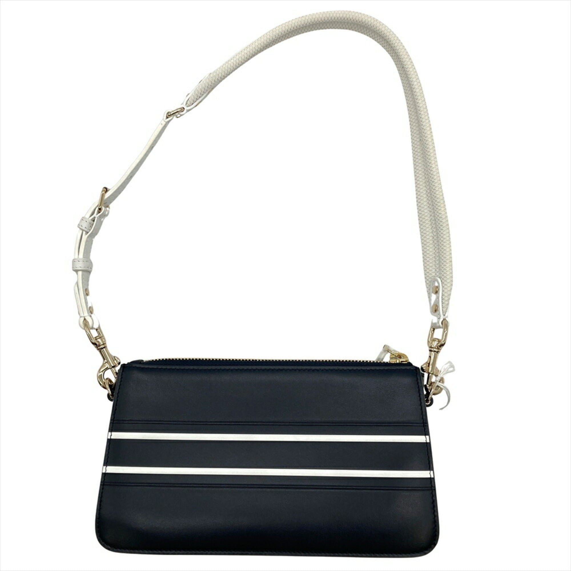 Christian Dior Navy Leather Shoulder Bag (Pre-Owned)