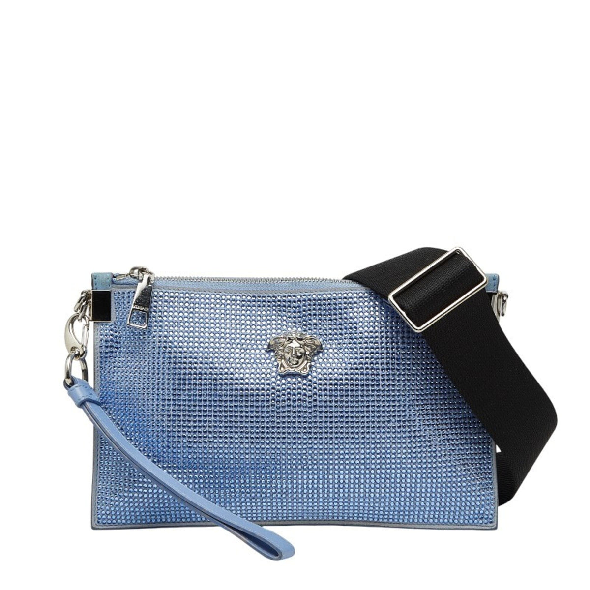 Versace Light Blue Leather Shoulder Bag (Pre-Owned)