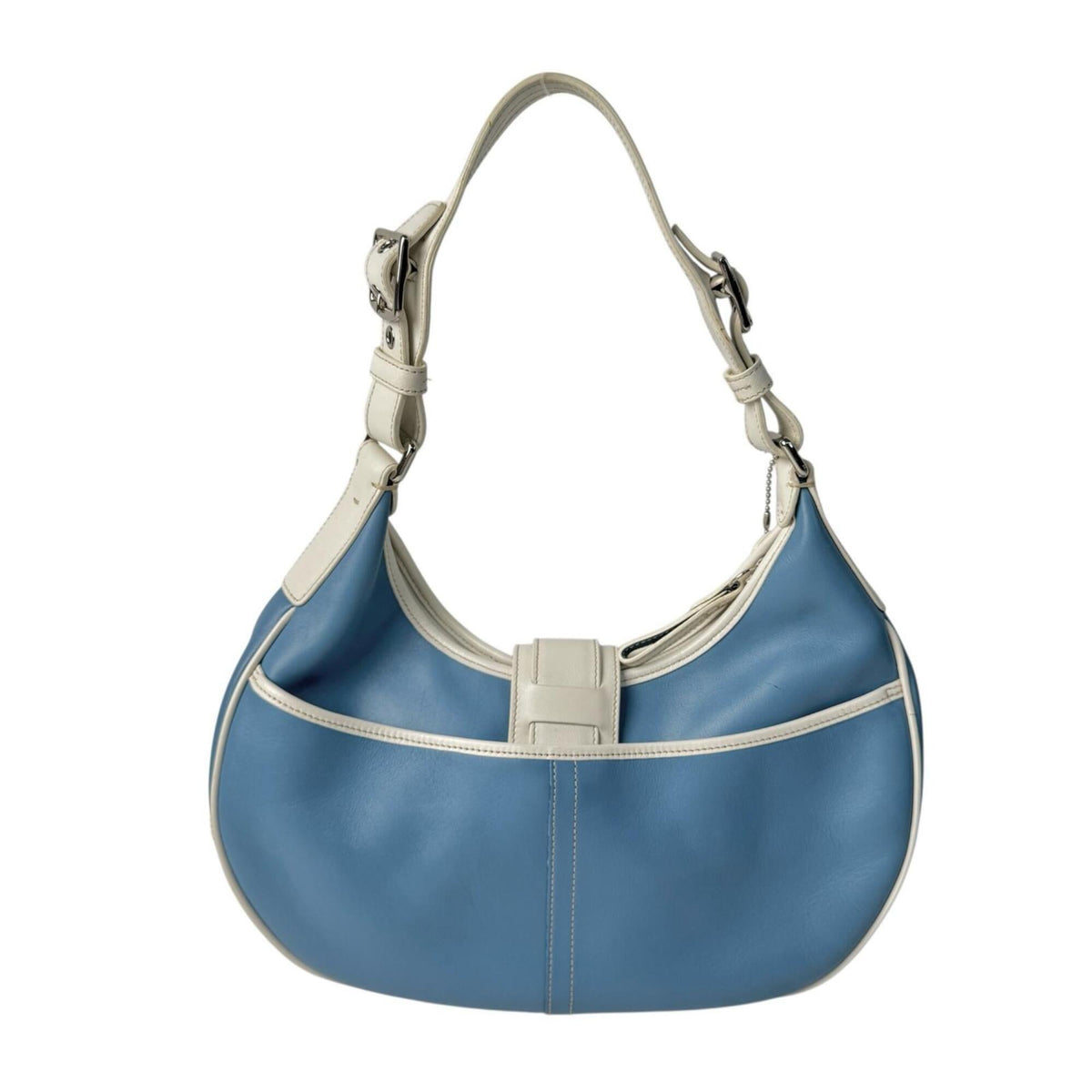 Coach Light Blue Leather Shoulder Bag (Pre-Owned)