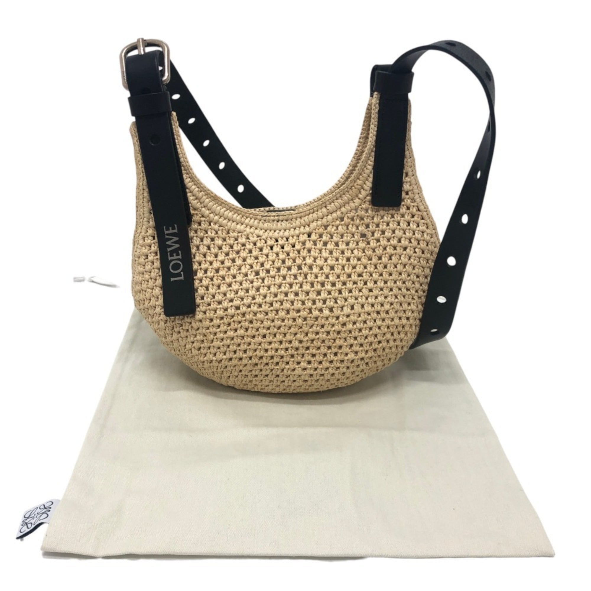 Loewe Black Raffia Shoulder Bag (Pre-Owned)