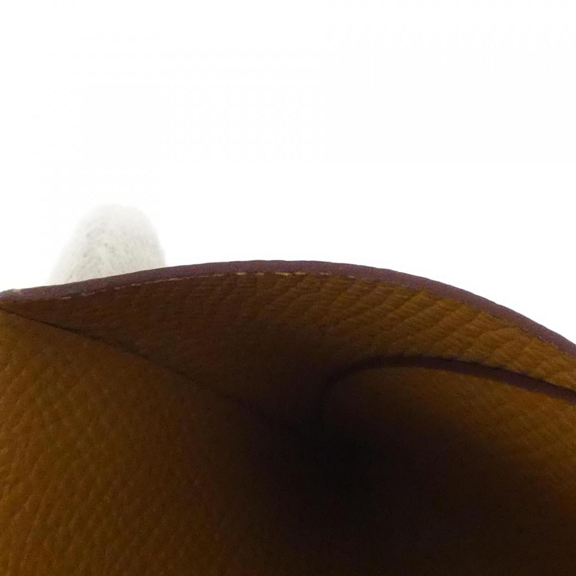 Hermes Beige Brown Brown Epsom Leather Coin Purse/Coin Case (Pre-Owned)