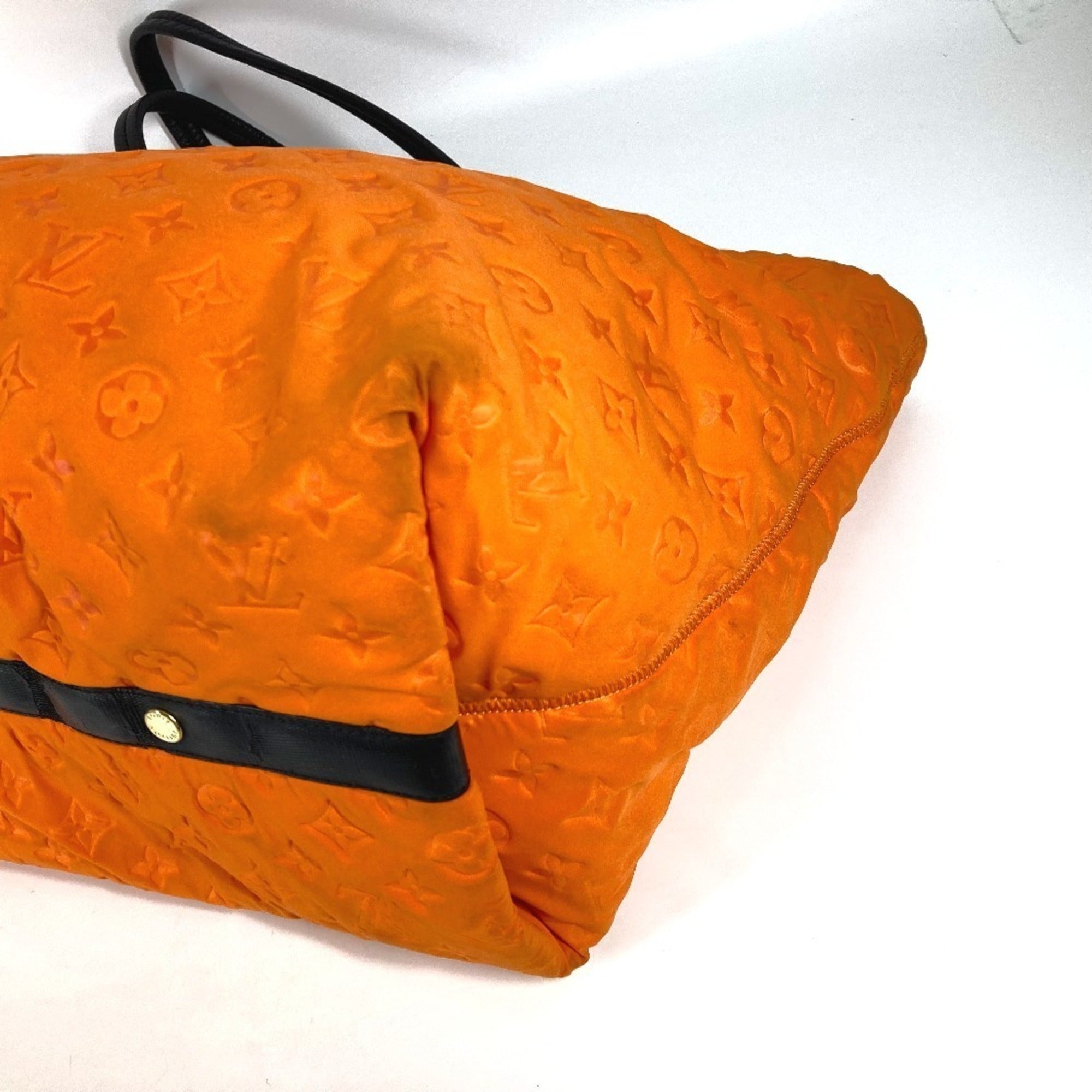 Louis Vuitton Orange Microfiber Shoulder Bag Tote Bag (Pre-Owned)