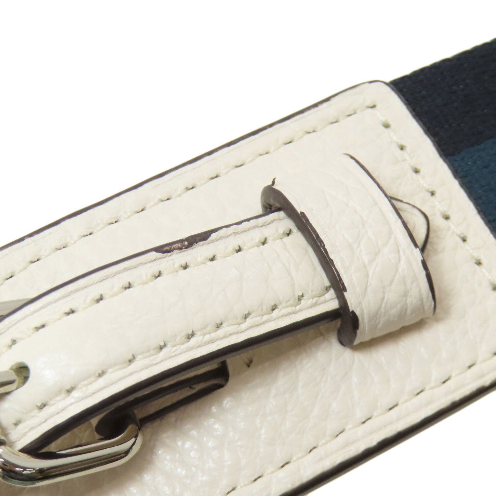 Coach Light Blue Navy White Leather Shoulder Bag (Pre-Owned)