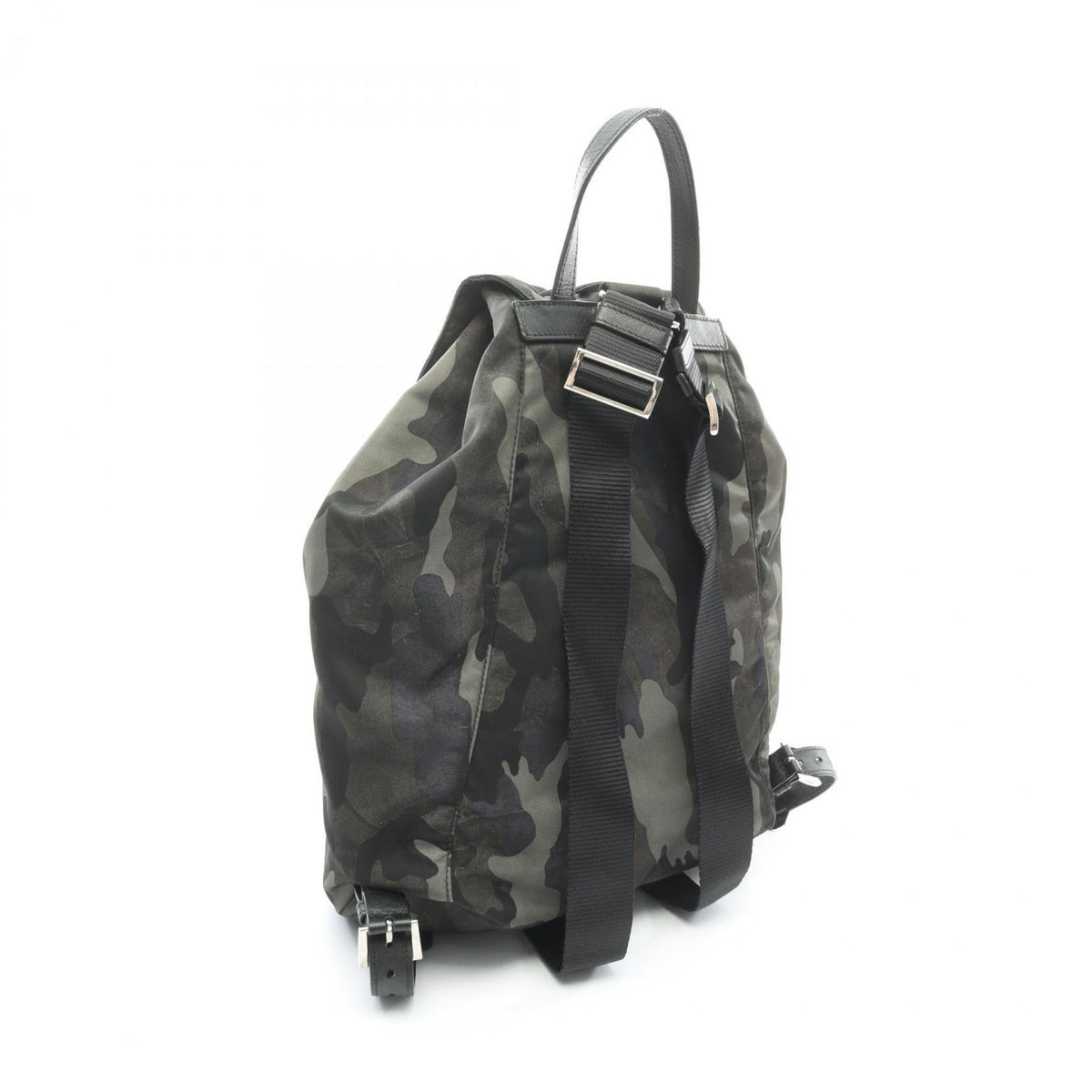 Prada Green Multi-Color Tessuto Saffiano Backpack (Pre-Owned)