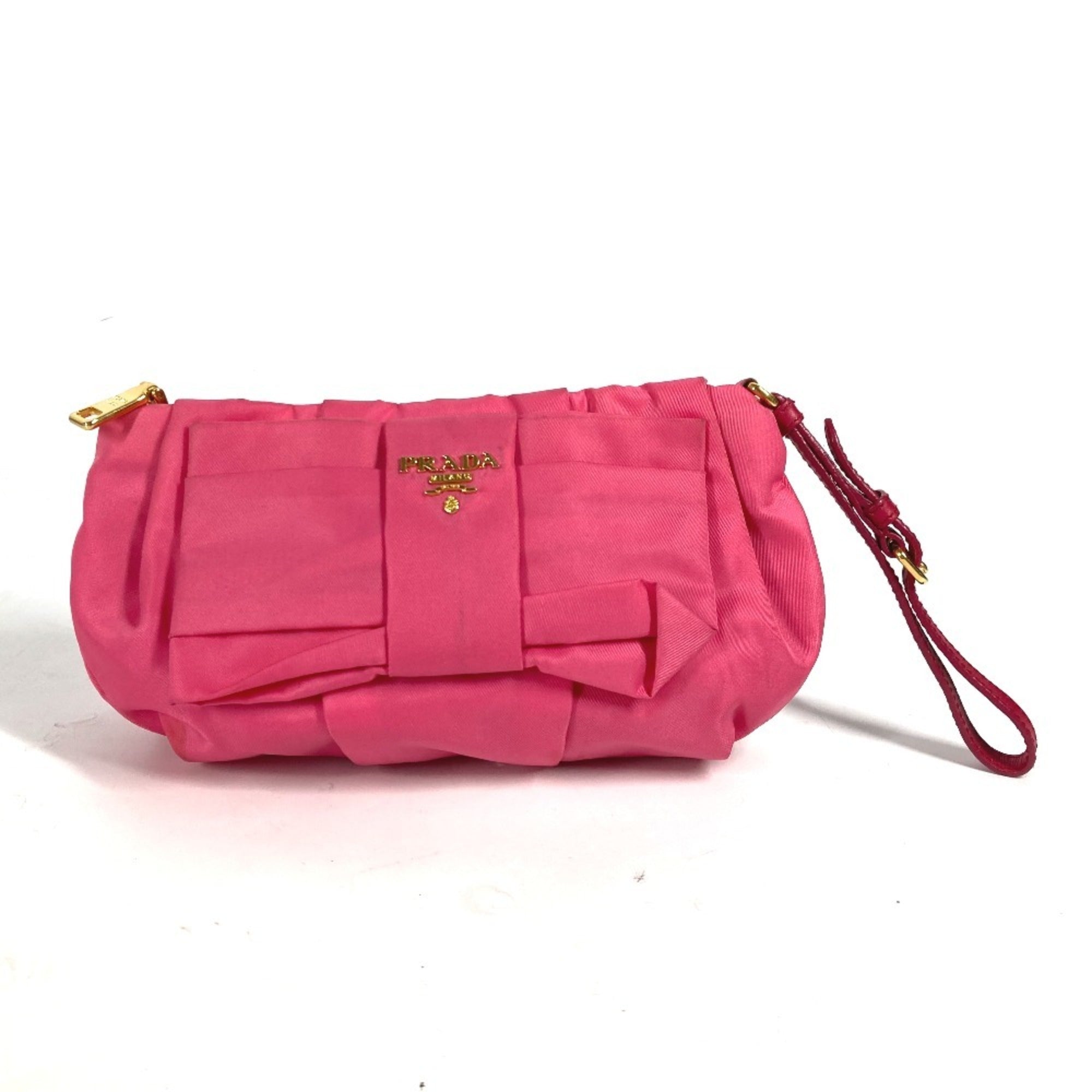 Prada Pink Bow Clutch Bag Pouch (Pre-Owned)