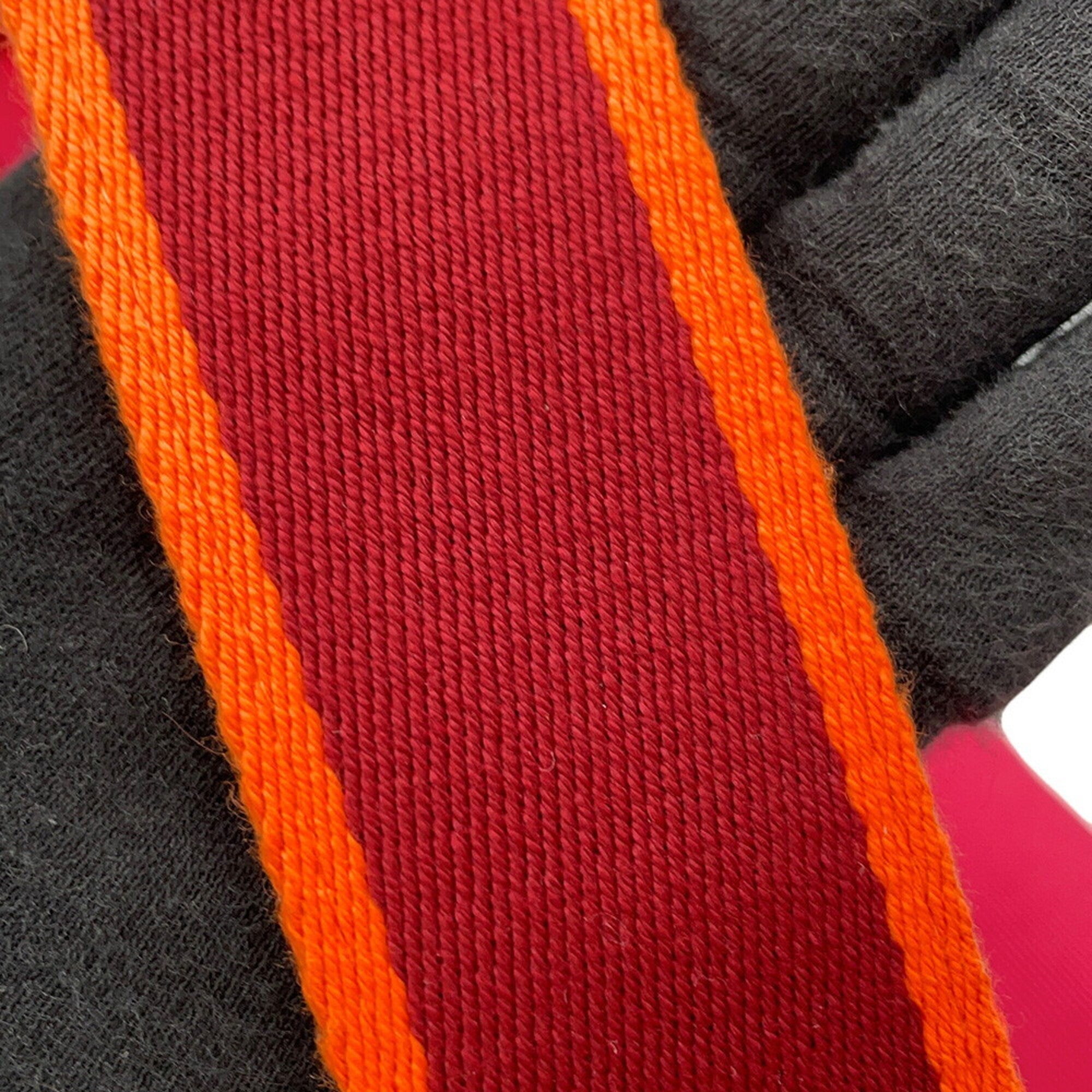 Hermes Red Color Canvas Handbag Pouch (Pre-Owned)