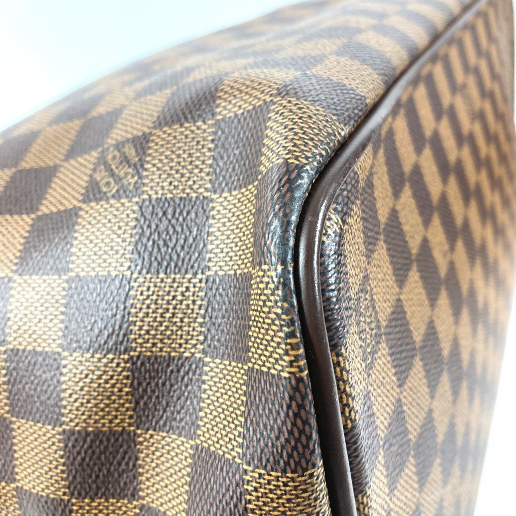 Louis Vuitton Brown Damier Canvas Ebene Damier Canvas Boston Bag Handbag Tote Bag (Pre-Owned)