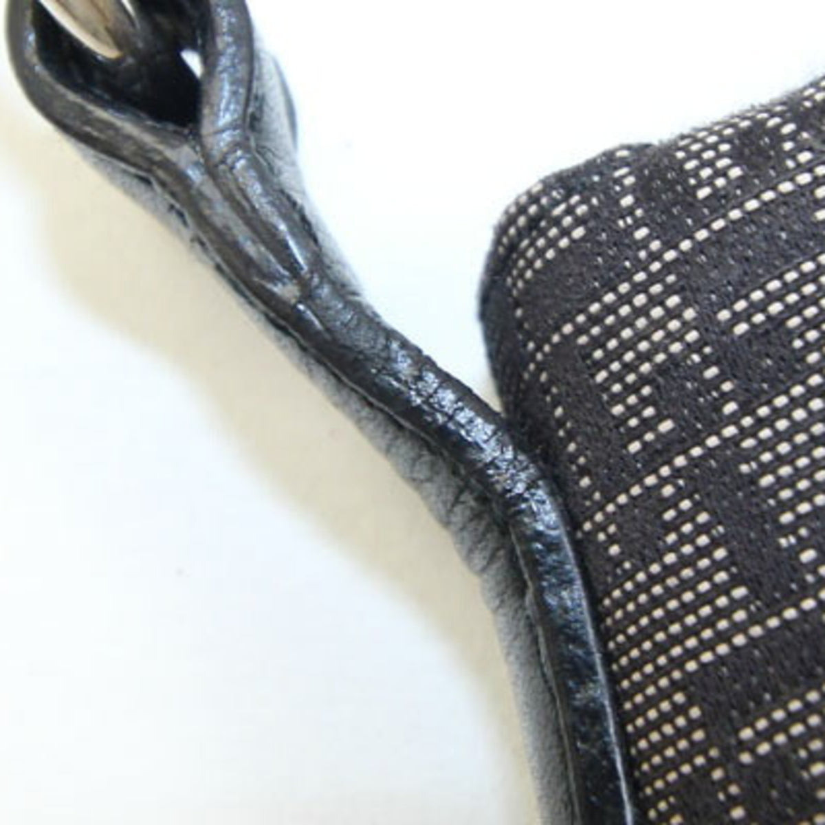 Loewe Black Gray Canvas Leather Handbag Shoulder Bag (Pre-Owned)