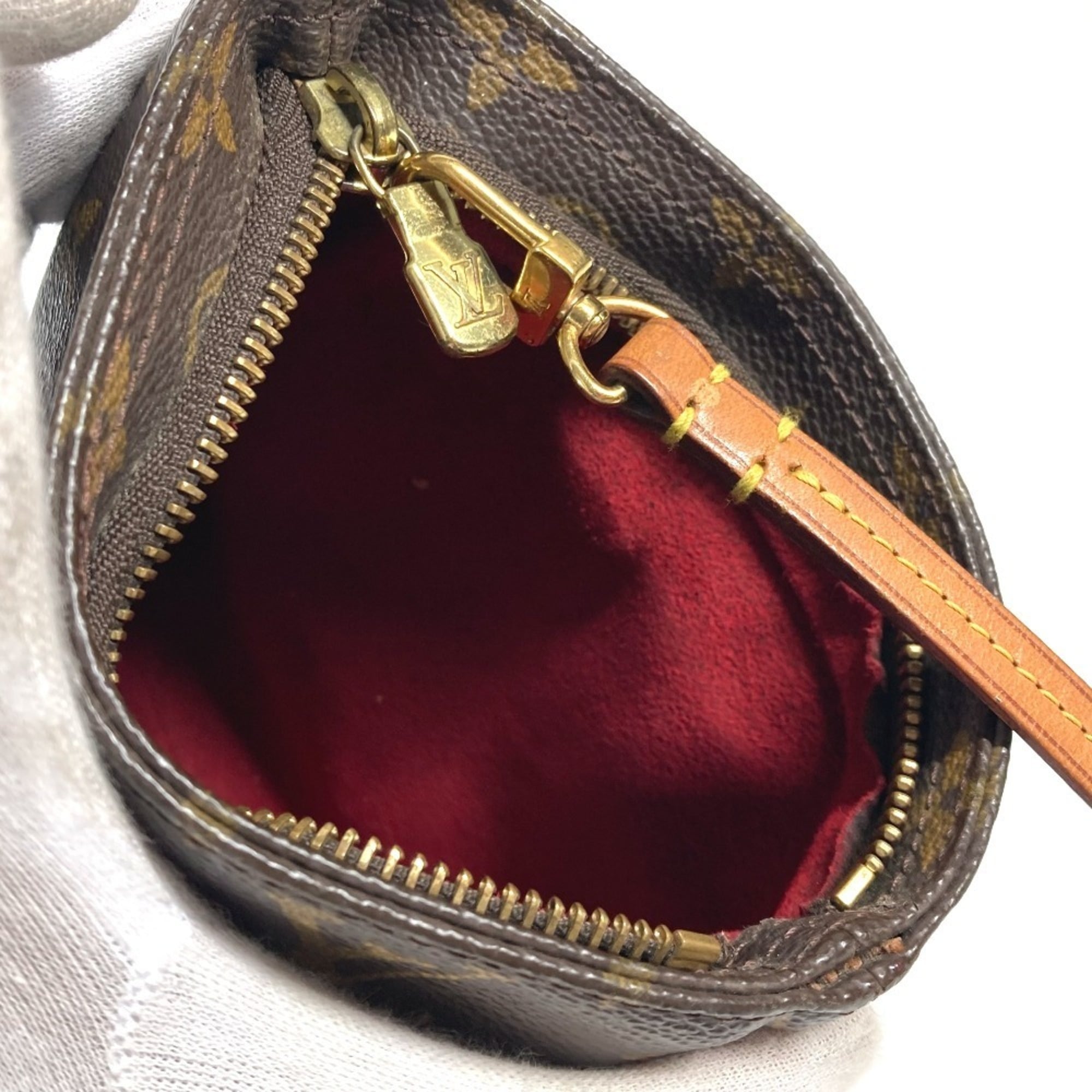 Louis Vuitton Brown Monogram Canvas Clutch Bag Pouch (Pre-Owned)