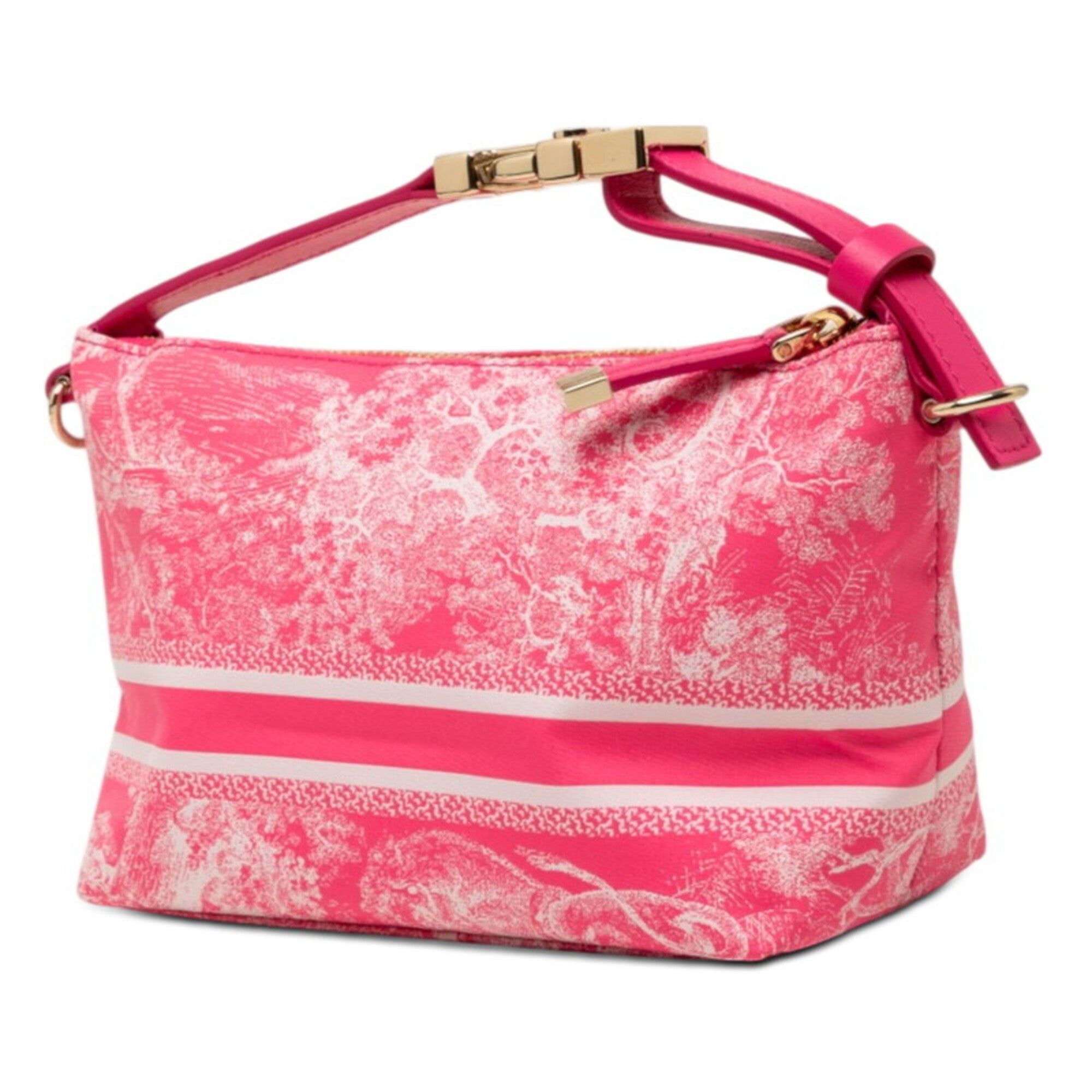 Christian Dior Pink Leather Canvas Handbag Pouch (Pre-Owned)