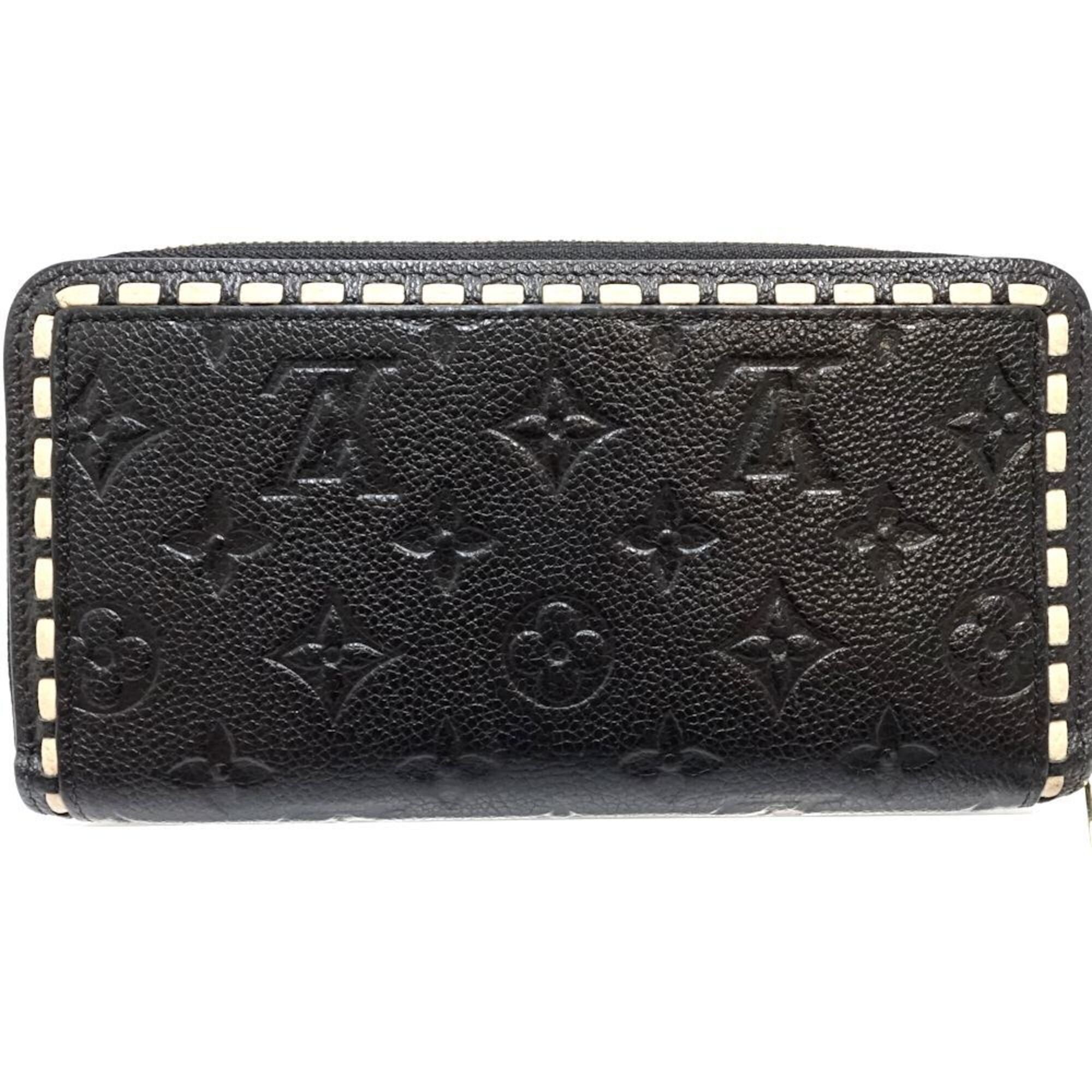 Louis Vuitton Monogram Empreinte Beige Noir Leather Long Wallet (Bi-Fold) (Pre-Owned)