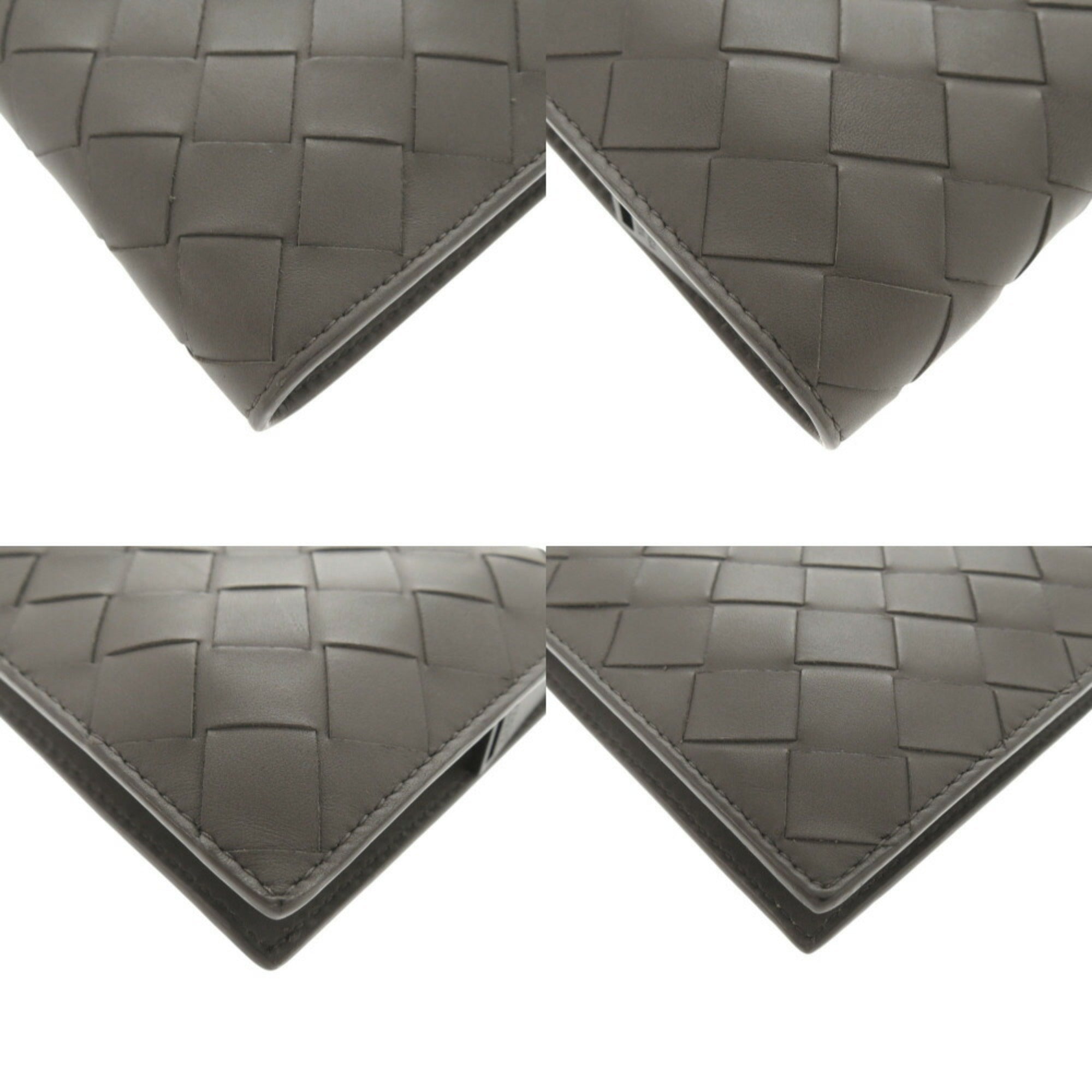 Bottega Veneta Gray Intrecciato Long Wallet (Bi-Fold) (Pre-Owned)