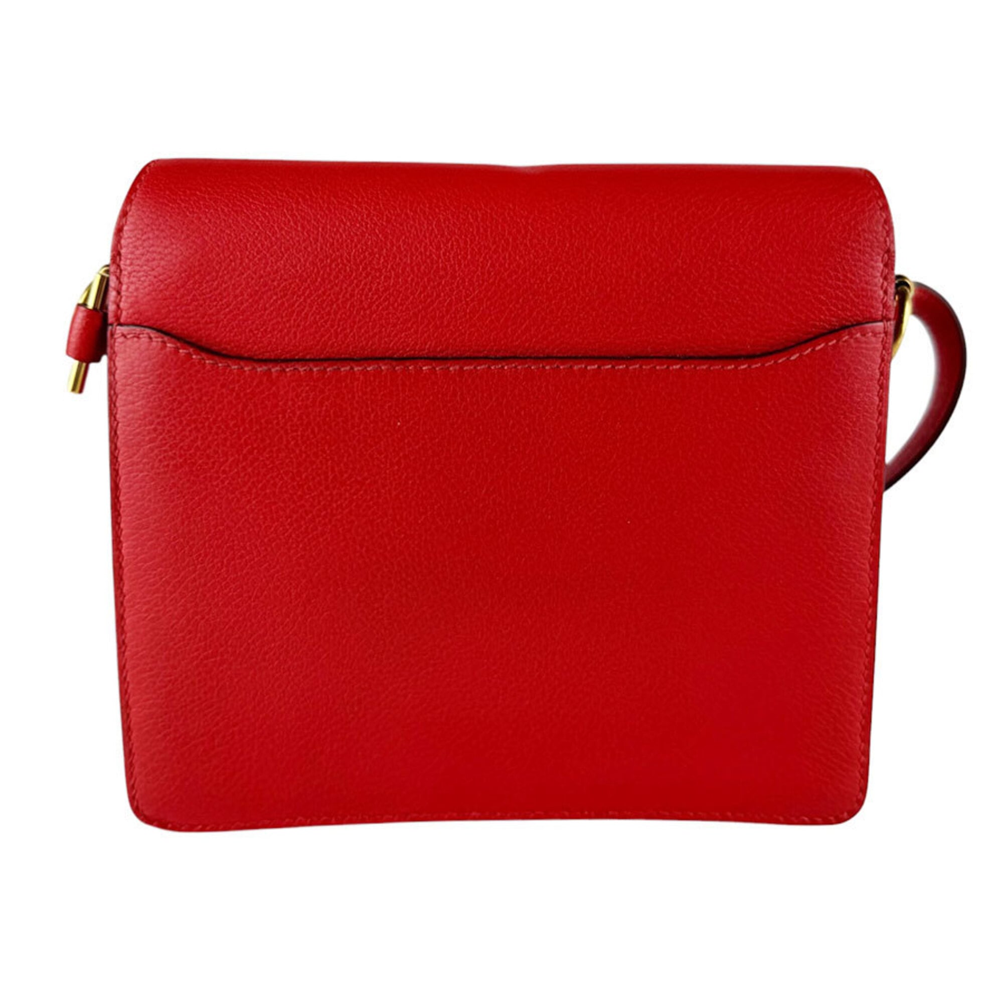 Hermes Red Color Evercalf Leather Shoulder Bag (Pre-Owned)