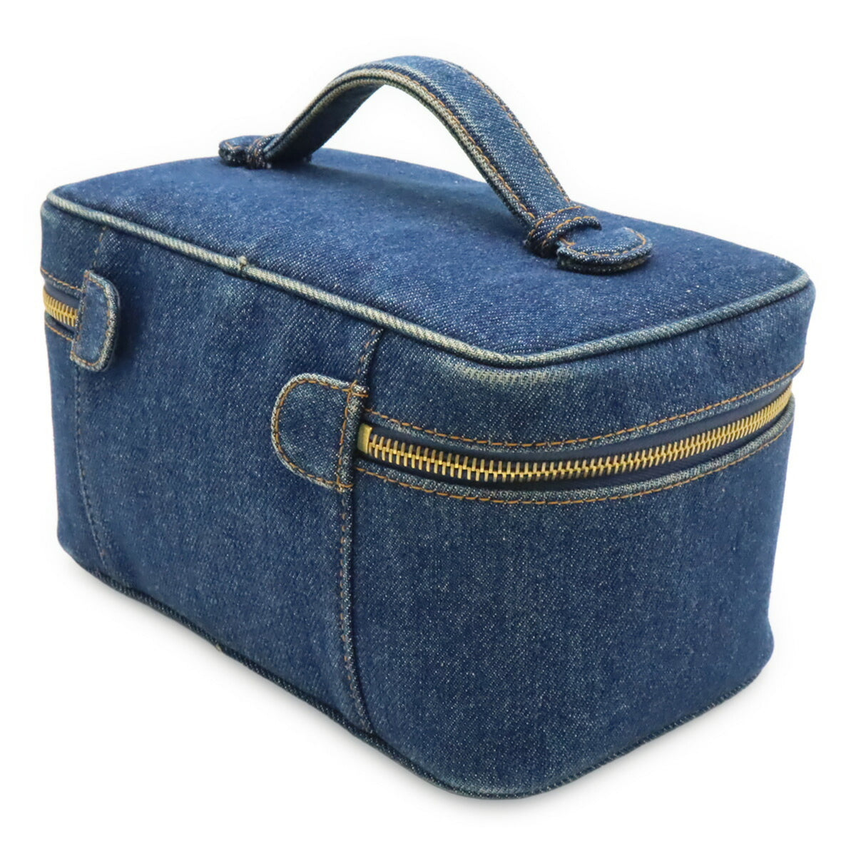 Chanel Blue Denim Handbag Vanity Bag (Pre-Owned)