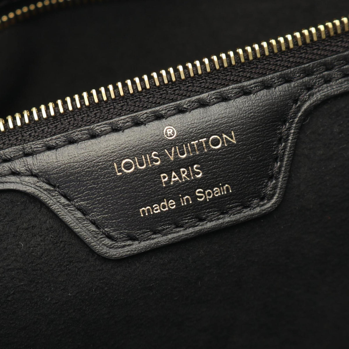 Louis Vuitton Black Gray Ivory Canvas Leather Handbag Tote Bag (Pre-Owned)